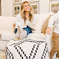 Vista 3 de Funda otomana bohemia sin relleno – Decoración moderna bohemia para sala de estar, niños, guardería, dormitorio – Solución de almacenamiento