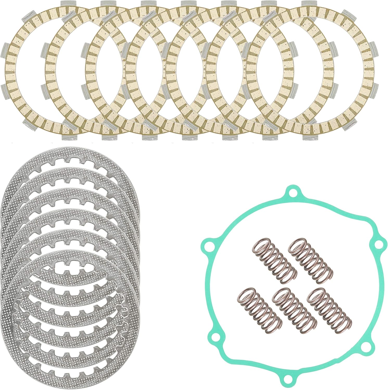 Caltric Friction Clutch Steel Plates Gasket Kit Compatible with Yamaha YZ85 2002 2003 2004 2005-2021