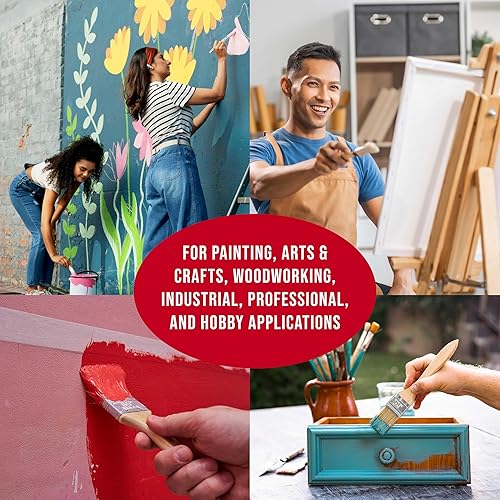 Miniatura 7 de US Art Supply - 20 unidades de pinceles para pintar con pintura, barniz, cola, yeso, varios tamaños