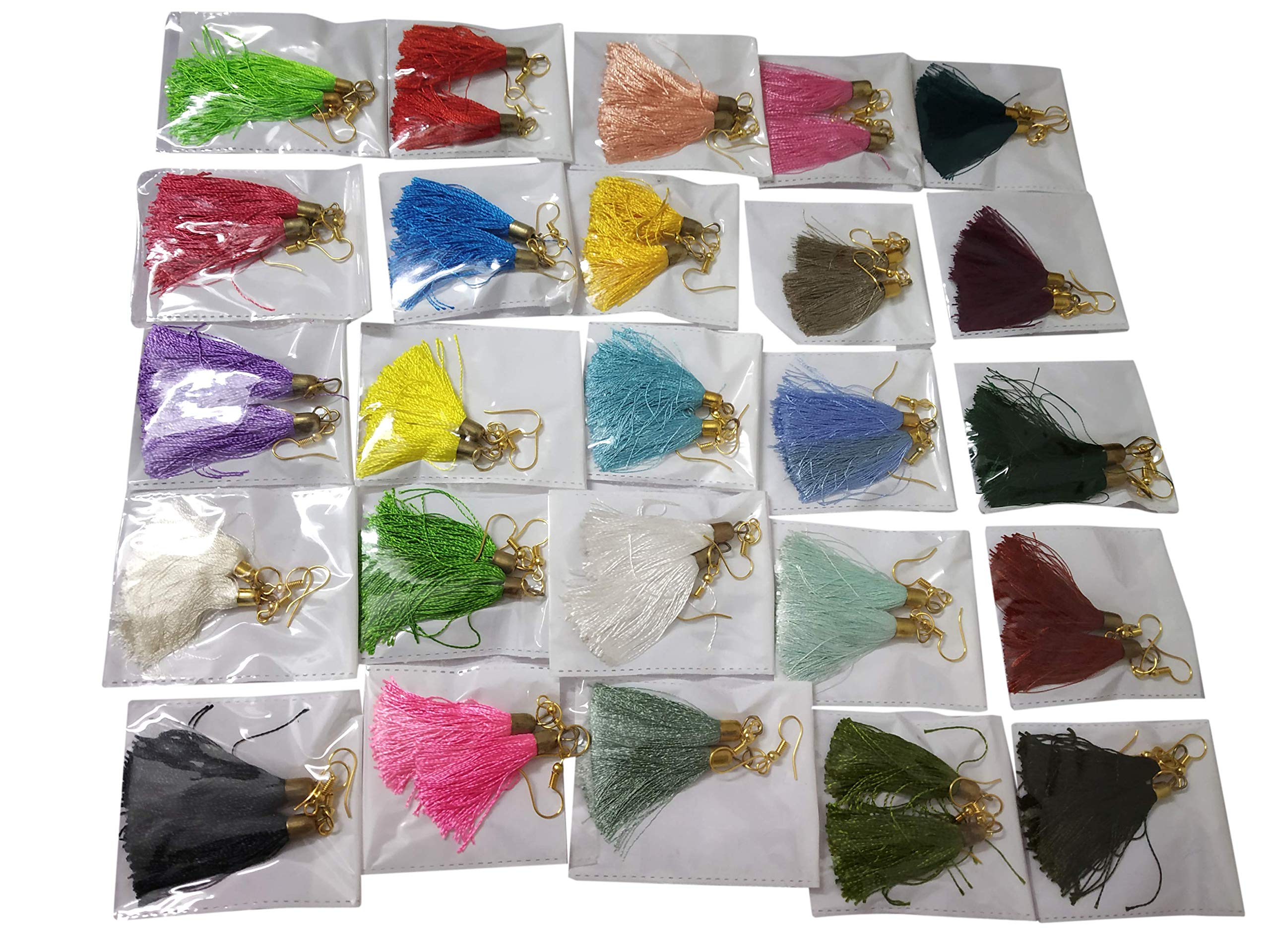 Goelx Festive Offer : Silk Thread Tassel Earrings Combo Handmade & Elegant in Beautiful Colors - 25 Pair (B0BY1C92KV) Amazon Price History, Amazon Price Tracker
