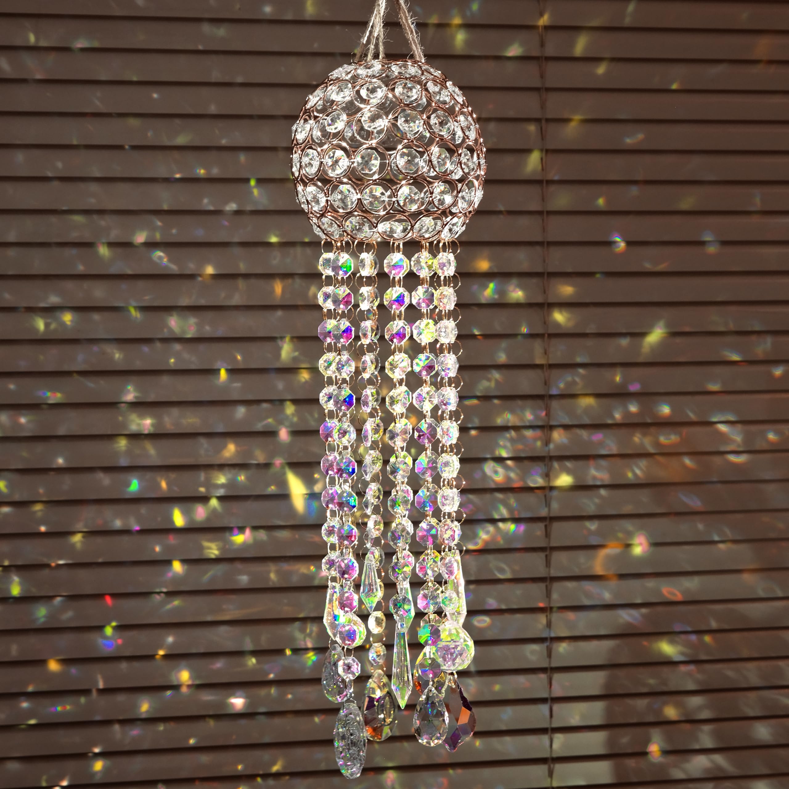 Crystal Wind Chime Light Catcher Suitable for Window Hanging Suitable for Home Indoor and Outdoor Garden Decoration Light Catcher (Medium)