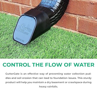 GutterGateTM 2x3 Type-A Downspout Accessory (Black)