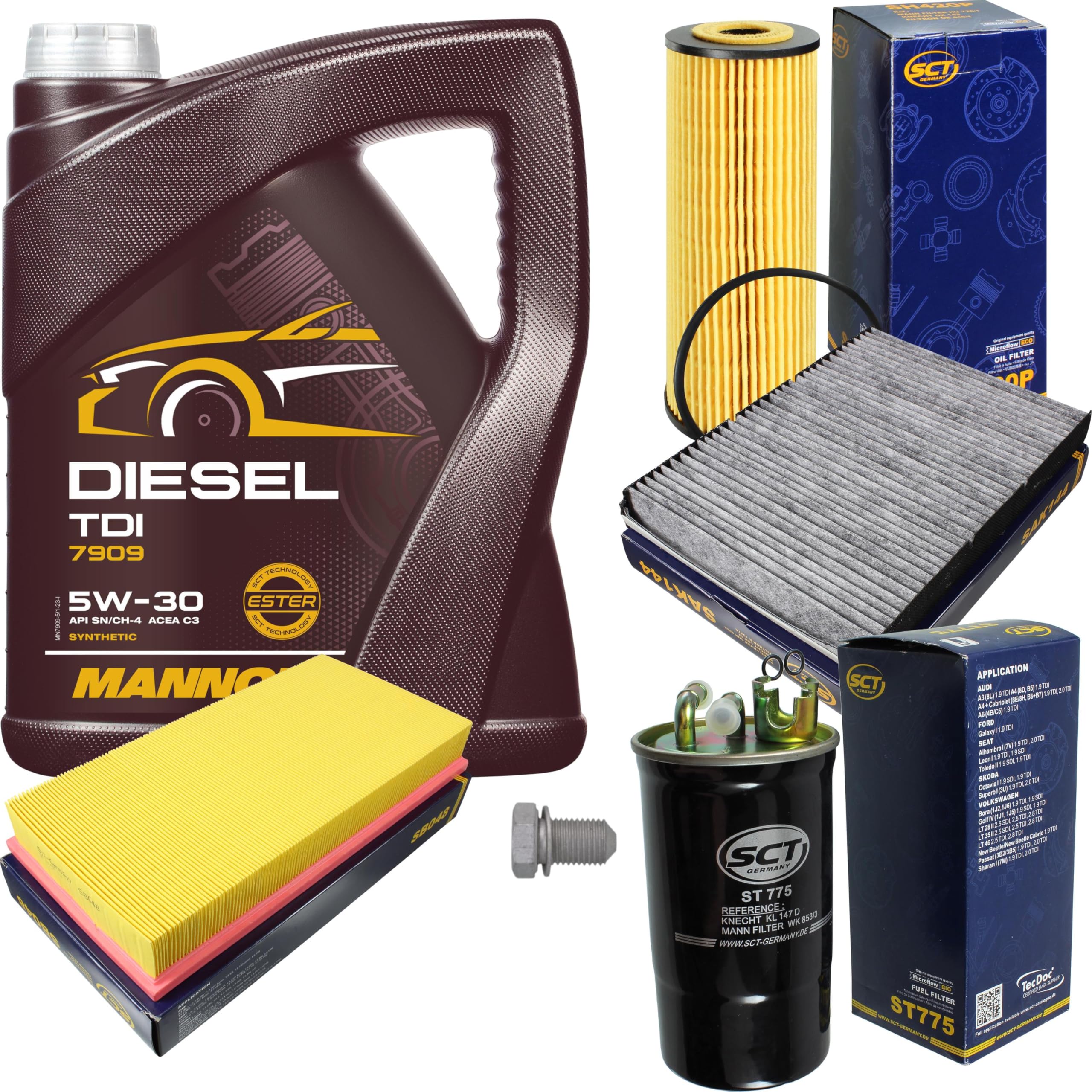 Komplettes Wartungsset Mit 5L Motoröl 5W-30 & Bosch Filtern - Alles Für Den Nächsten Service