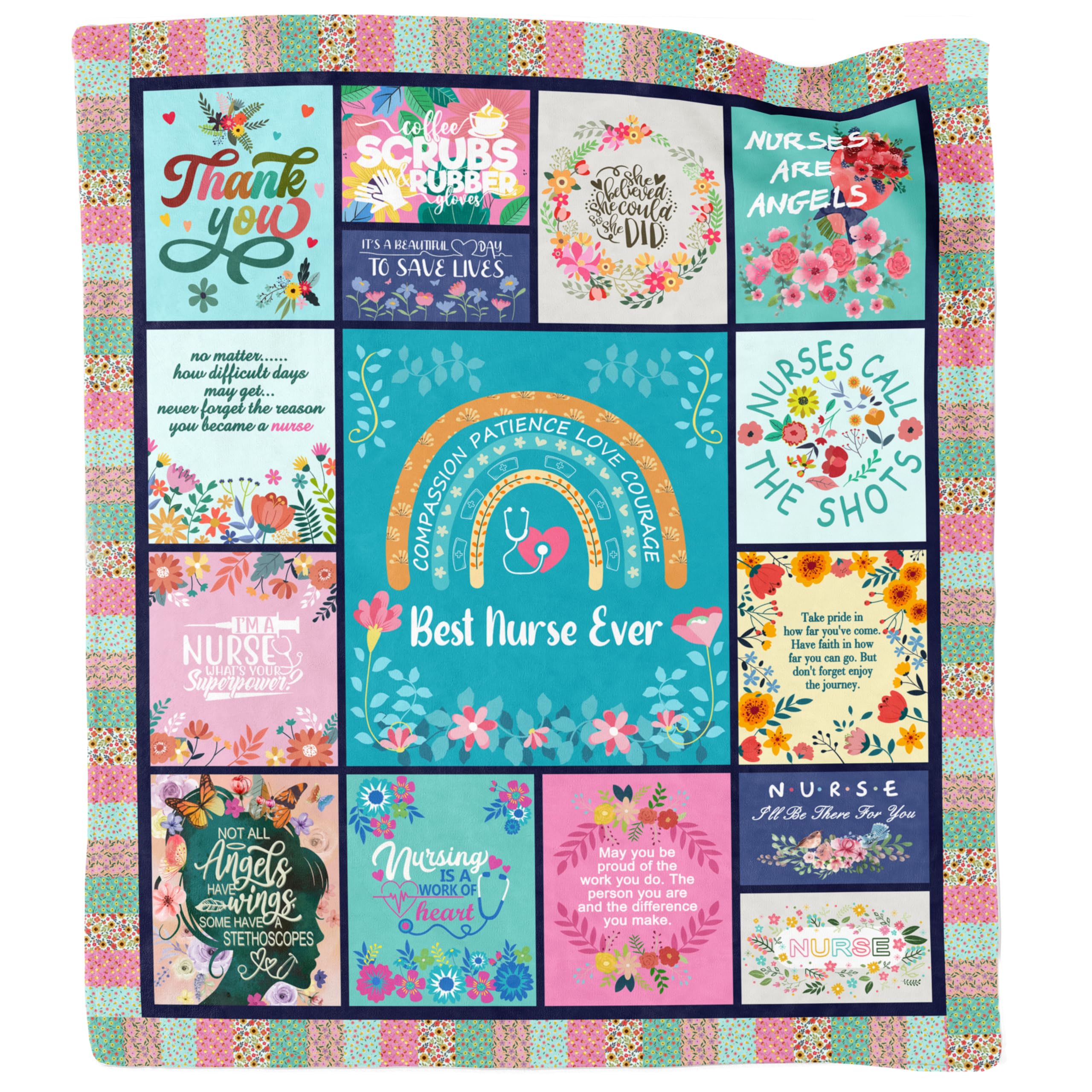 Akoigun Nurse Gifts for Women, Christmas Birthday Graduation Retirement Gifts for Nurses Throw Blanket 50"X60", Rn Gifts for New Nurses Practitioner, Nursing Student, Nurse Week Day Gifts