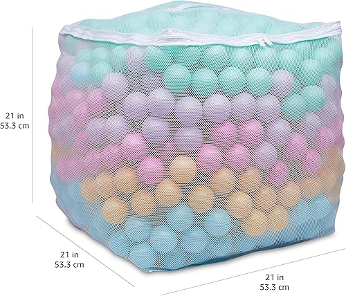 Vista 5 de Yaxa Basics - Bolas de plástico sin BPA, a prueba de aplastamiento, para piscinas, con bolsa de almacenamiento, niños mayores de 12 meses, 1000