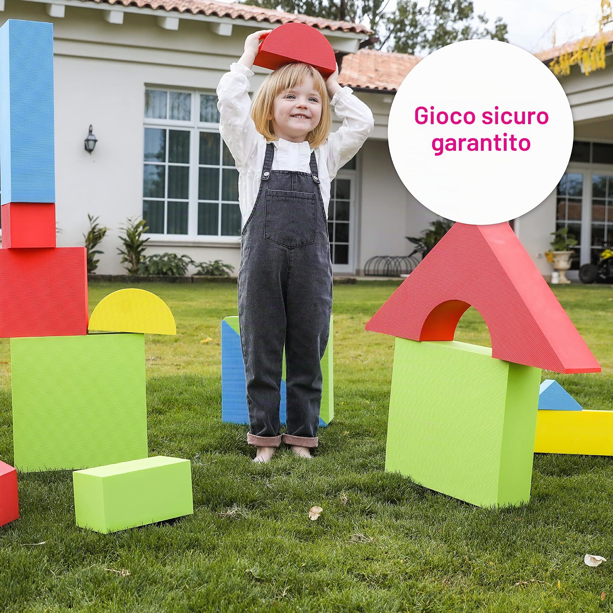 Edushape - Blocchi leggeri in schiuma e set di costruzione, 16 pezzi, dimensione: gigante, colore: Multicolore