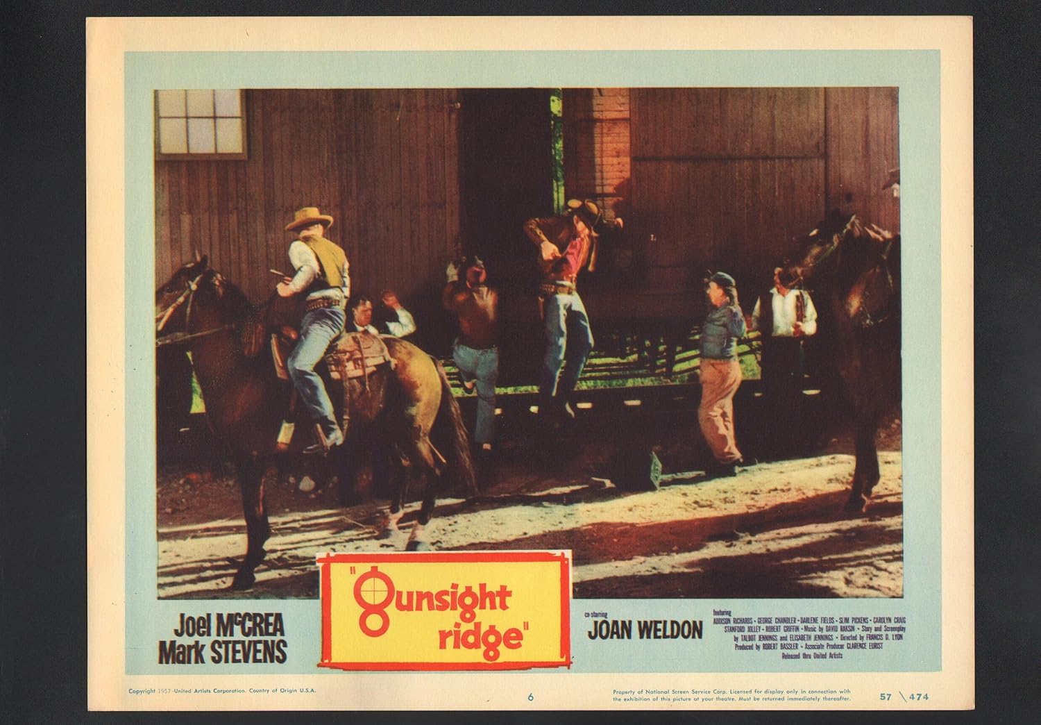 MOVIE POSTER Gunsight Ridge Lobby Card 61957Joel McCrea