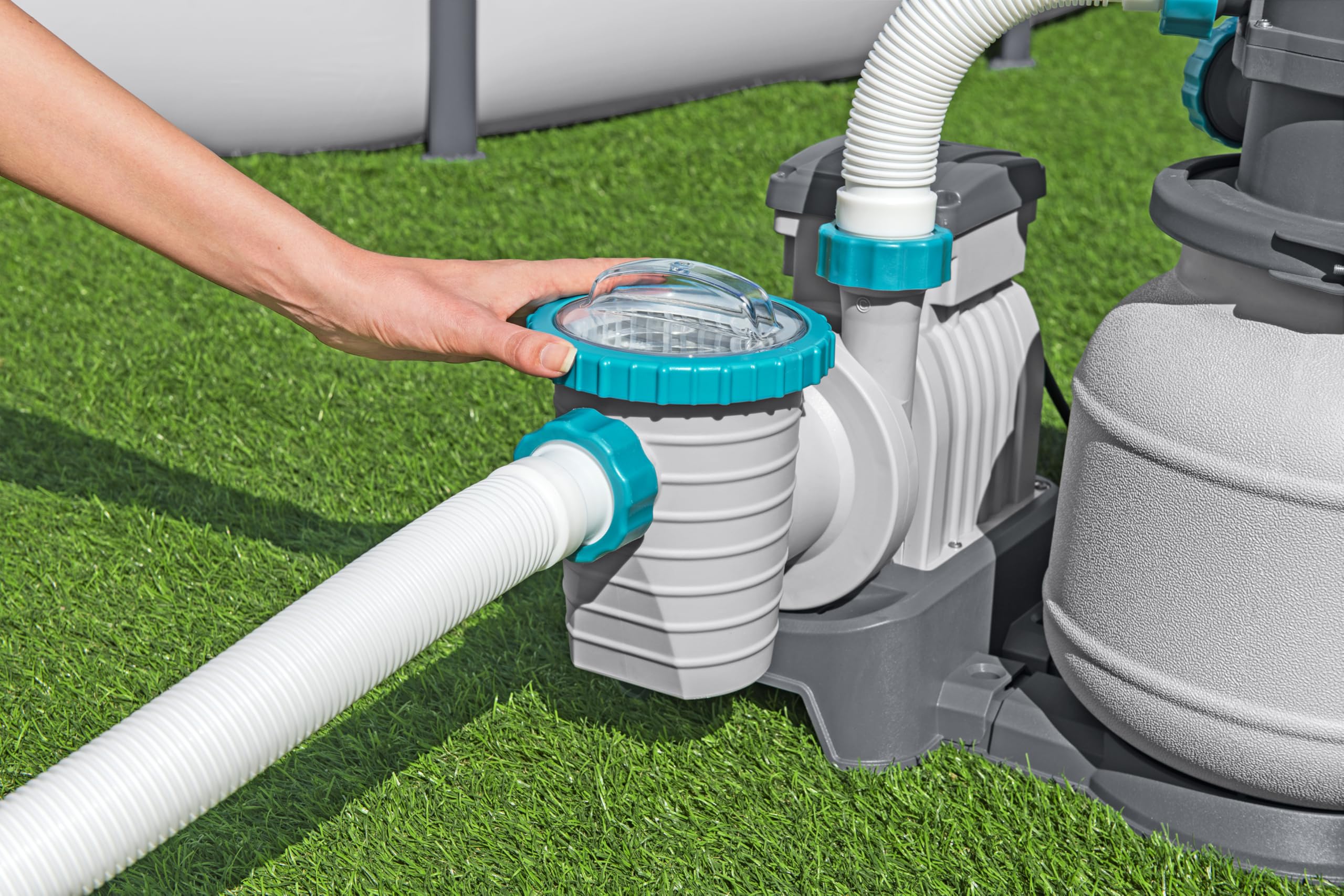 Bestway Pompe de Filtration à Sable pour Piscine Hors Sol 6 056 L - 48 cm x 42 cm x 52,8 cm - Gris/Vert