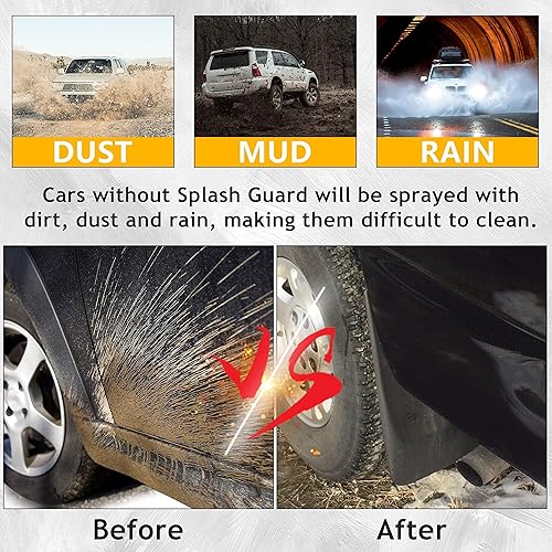 Miniatura 4 de ECOTRIC Protector contra salpicaduras con solapa de barro, 4 piezas, compatible con Chevy Chevrolet Silverado Tahoe Avalanche Suburban 2001-2014,