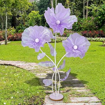 Norme 6 ft Giant Silk Flower for Decoration with Stand Artificial Decor Big Silk Flowers for Wall Backdrop Photo Props Wedding Birthday Party Baby Shower Background DecorPurple