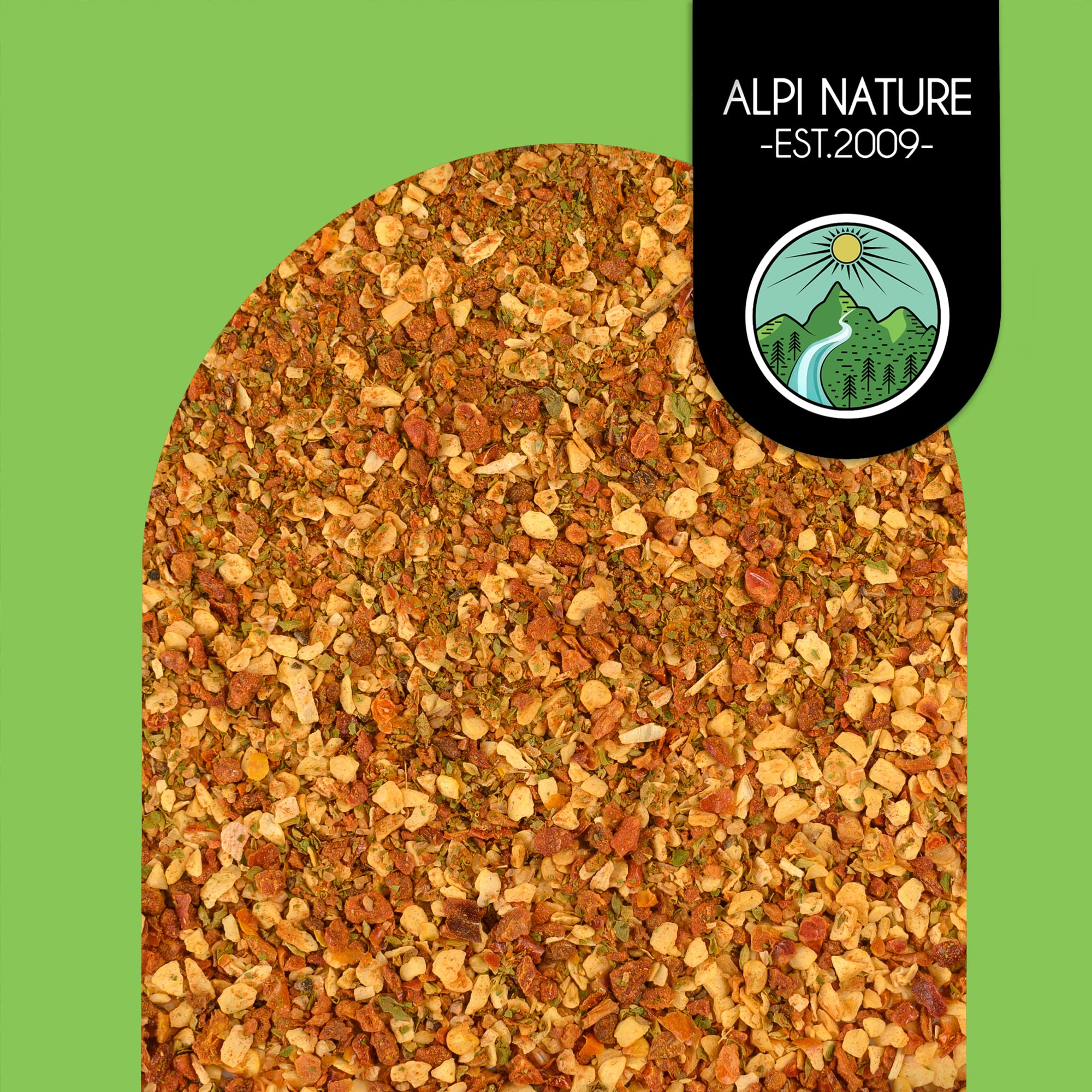 Alpi Nature Ekologiczna Przyprawa Aglio e Olio 100g, Włoska Przyprawa, Ostra Mieszanka Przypraw