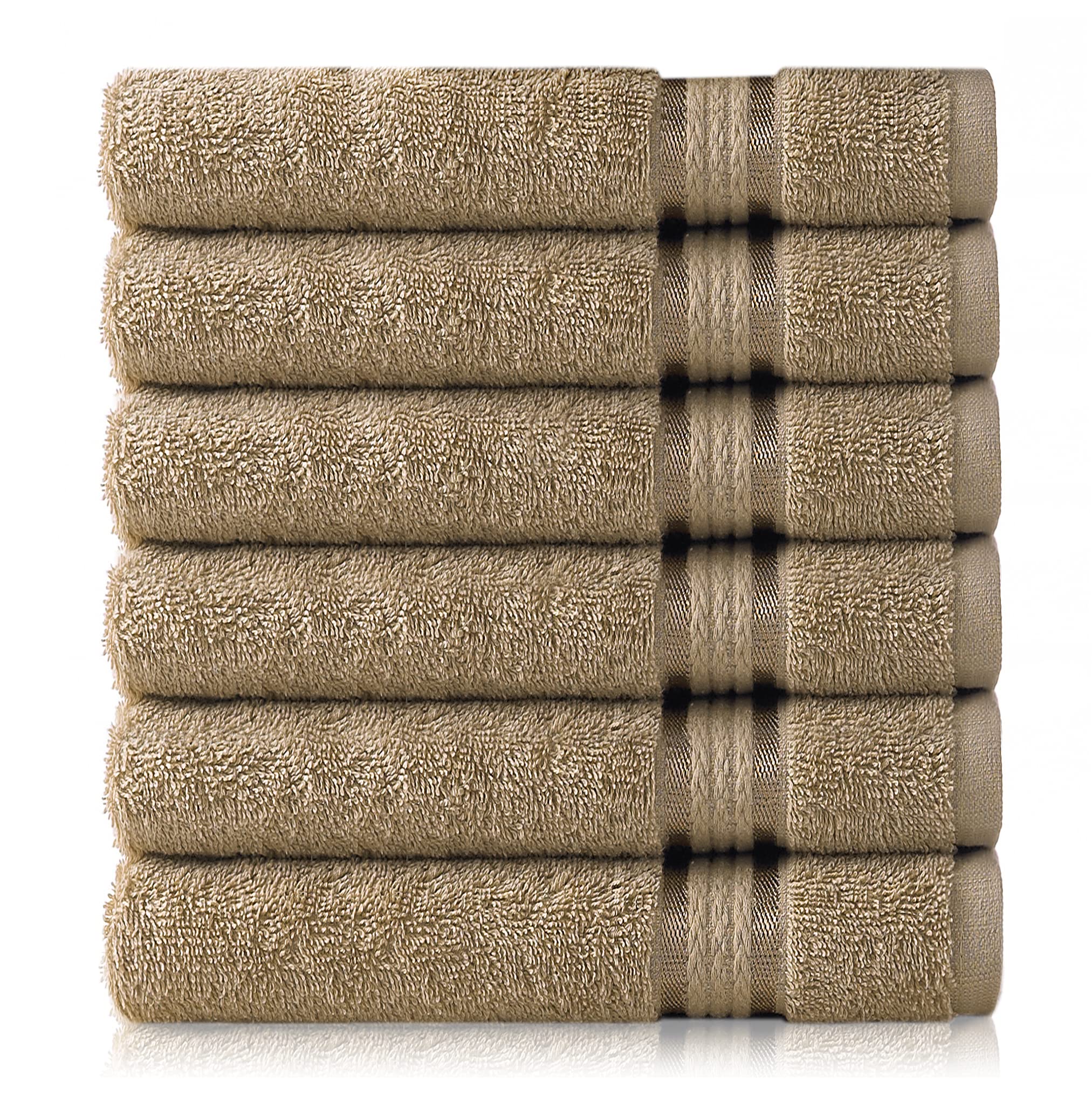 COTTON CRAFT Ultra Soft Hand Towels - 6 Pack - 16x28-100 Cotton Face Towel Set - Absorbent Quick