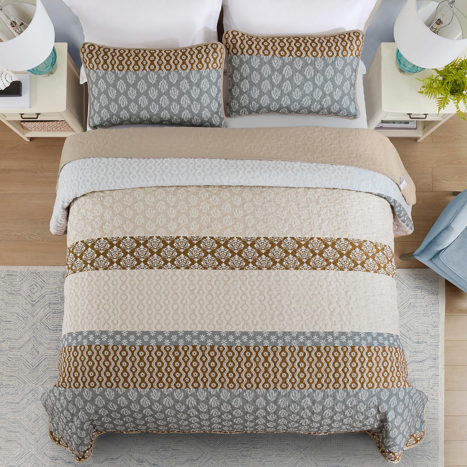 Set Di Biancheria Da Letto Trapuntata Morbida In Stile Bohémien