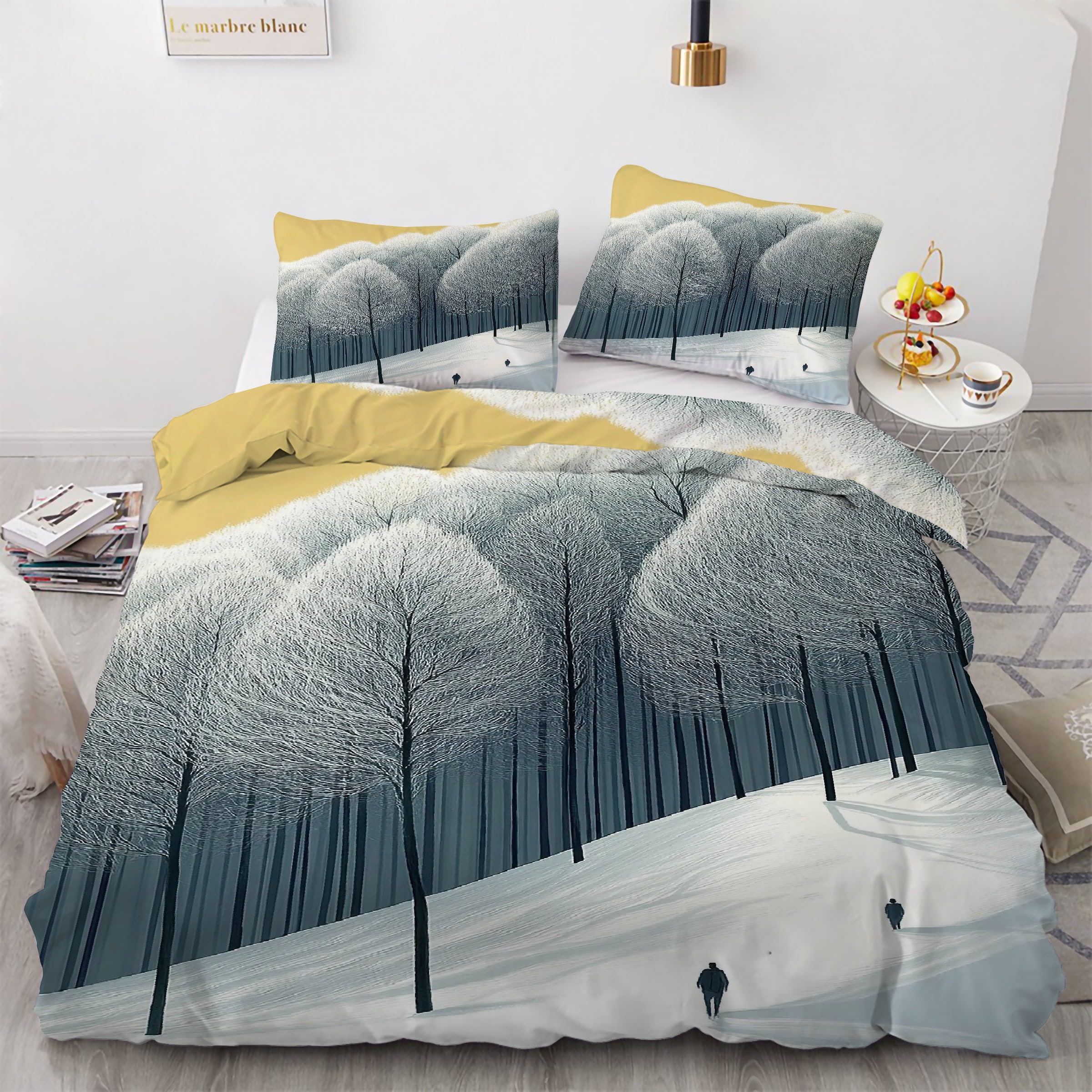 Parure de lit forêt enneigée créez une ambiance cocooning dans votre chambre
