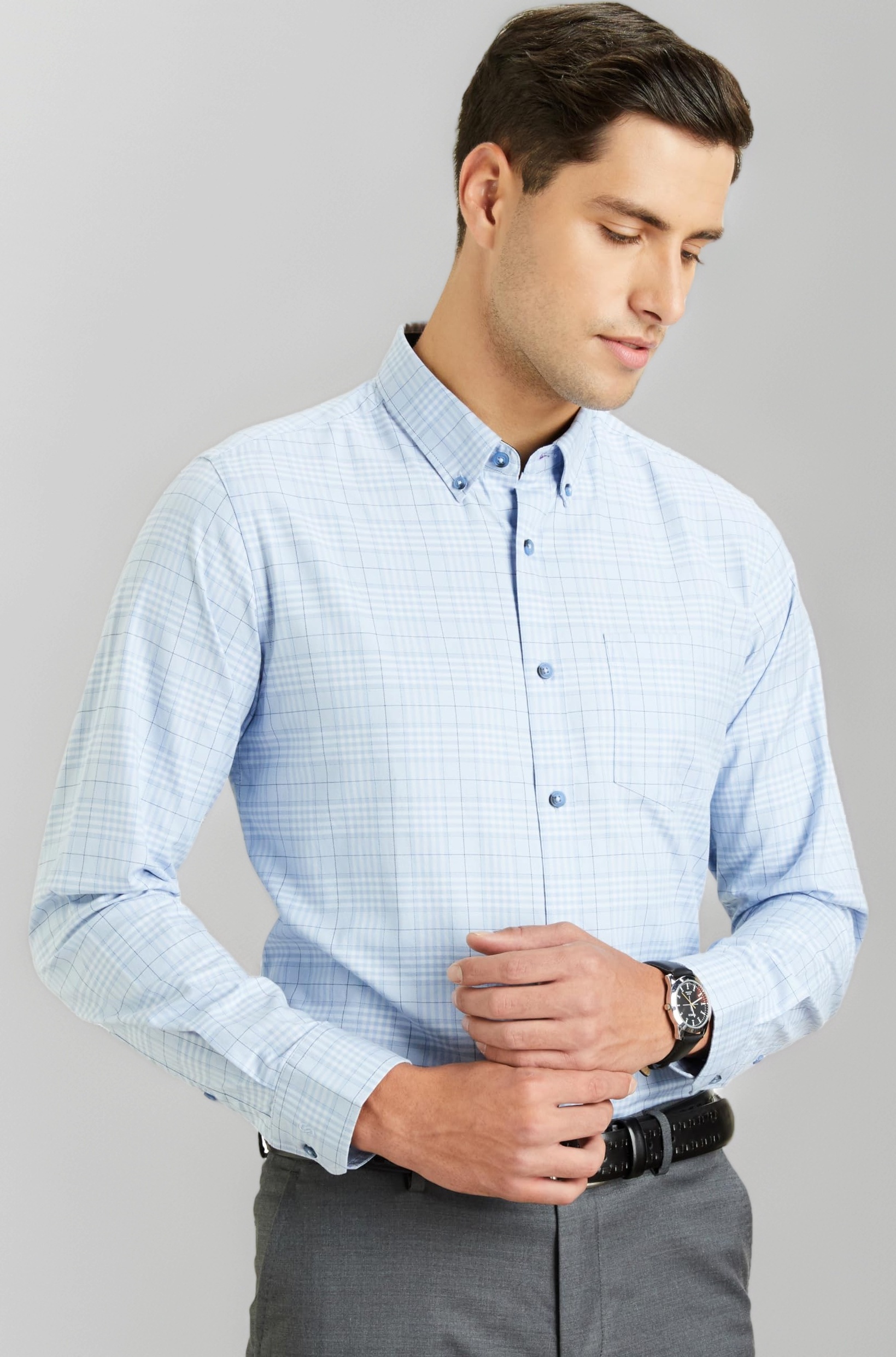 Symbol Premium Men's Stylish Checkered Casual Shirt - Regular Fit | Full Sleeve | Pure Cotton | Smart Casual Wear (Available in Plus Sizes)
