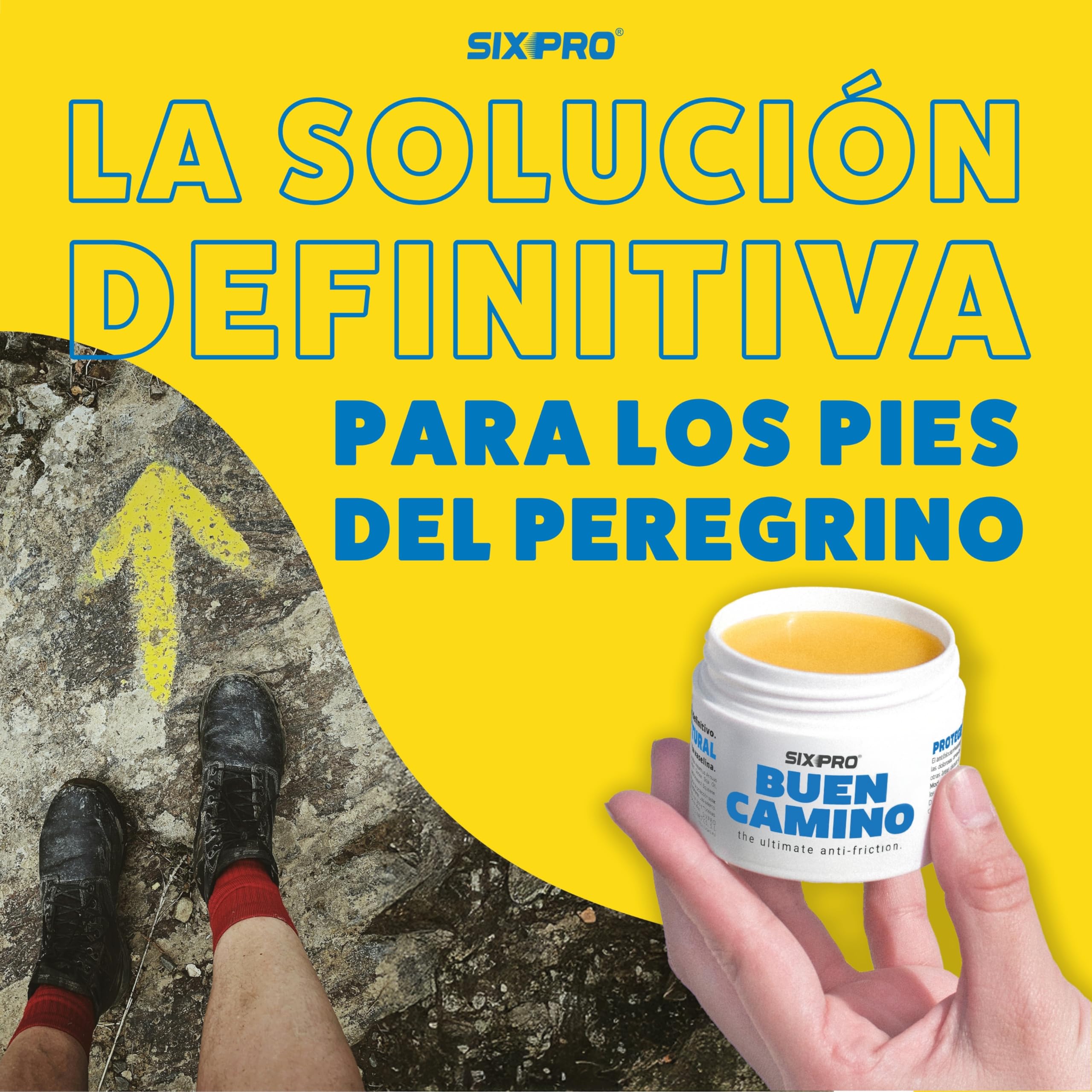 BUEN CAMINO 50ml Crema Antifricción Natural para Peregrinos Previene Ampollas y Rozaduras en Pies