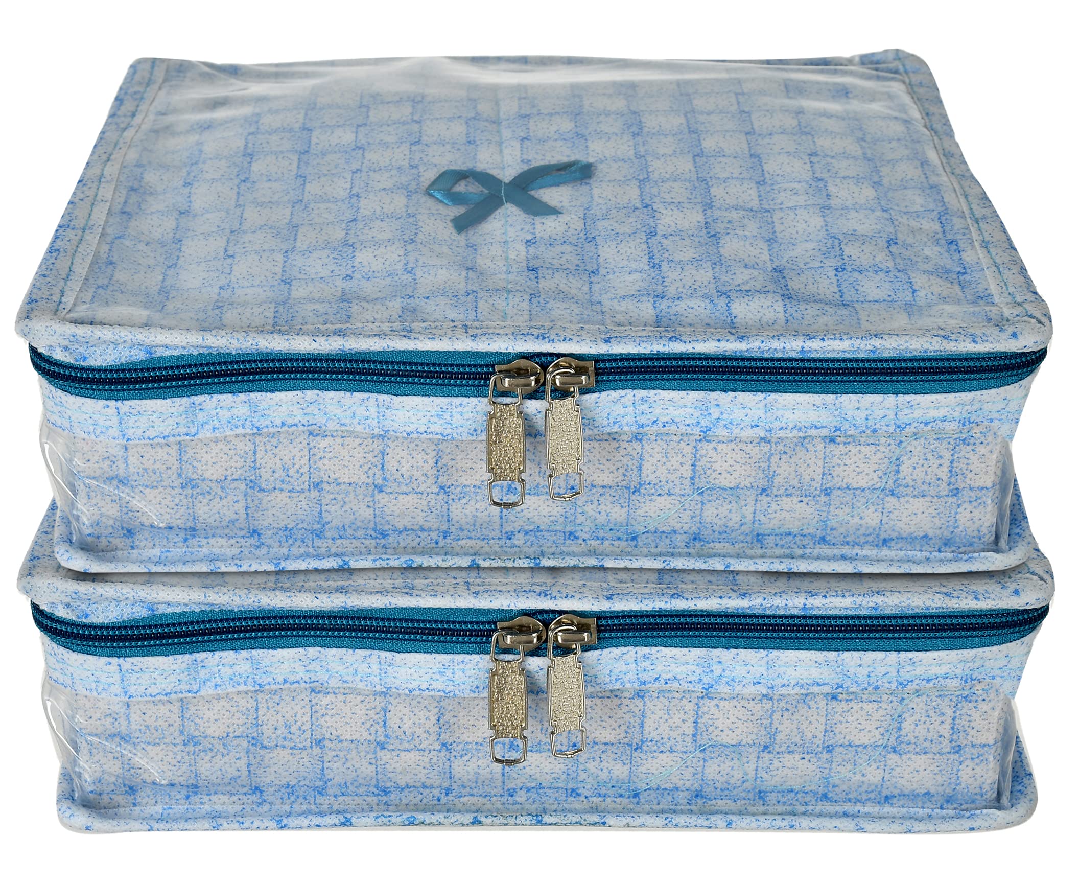 Kuber Industries Check Design Laminated PVC Jewellery Organizer with 4 Transparent Pouches & 1 Bangle/Watch Rod(Blue)-HS_38_LUGGAGE21273, Pack of 1 (B0972JNWQY) Amazon Price History, Amazon Price Tracker