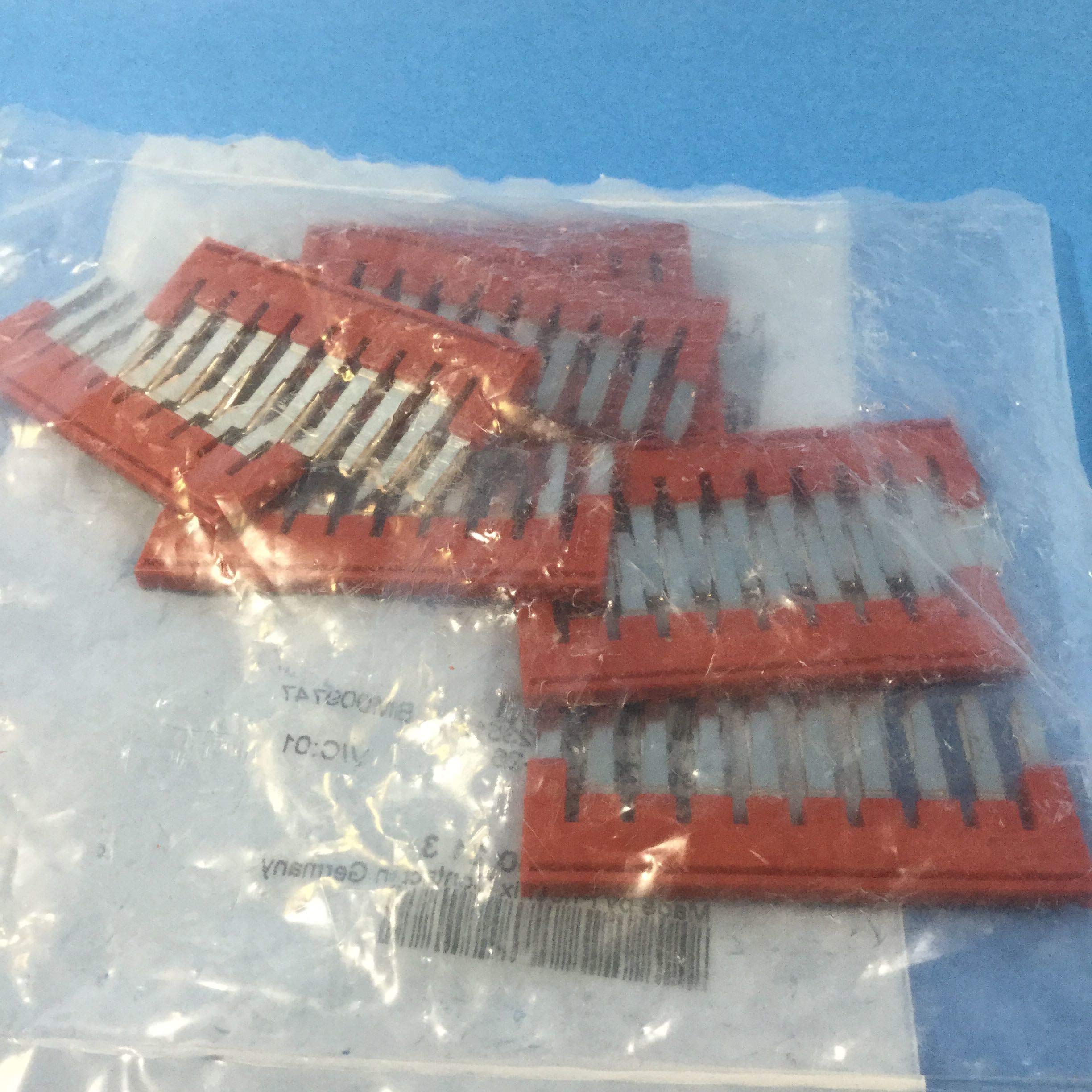 PHOENIX CONTACT FBS 10-5 10 Position, 23 MM Length, 24 A Maximum Load, 5.20 MM Pitch, Jumper BUSBAR Connector, Plug-in Bridge, Price/Each, RED