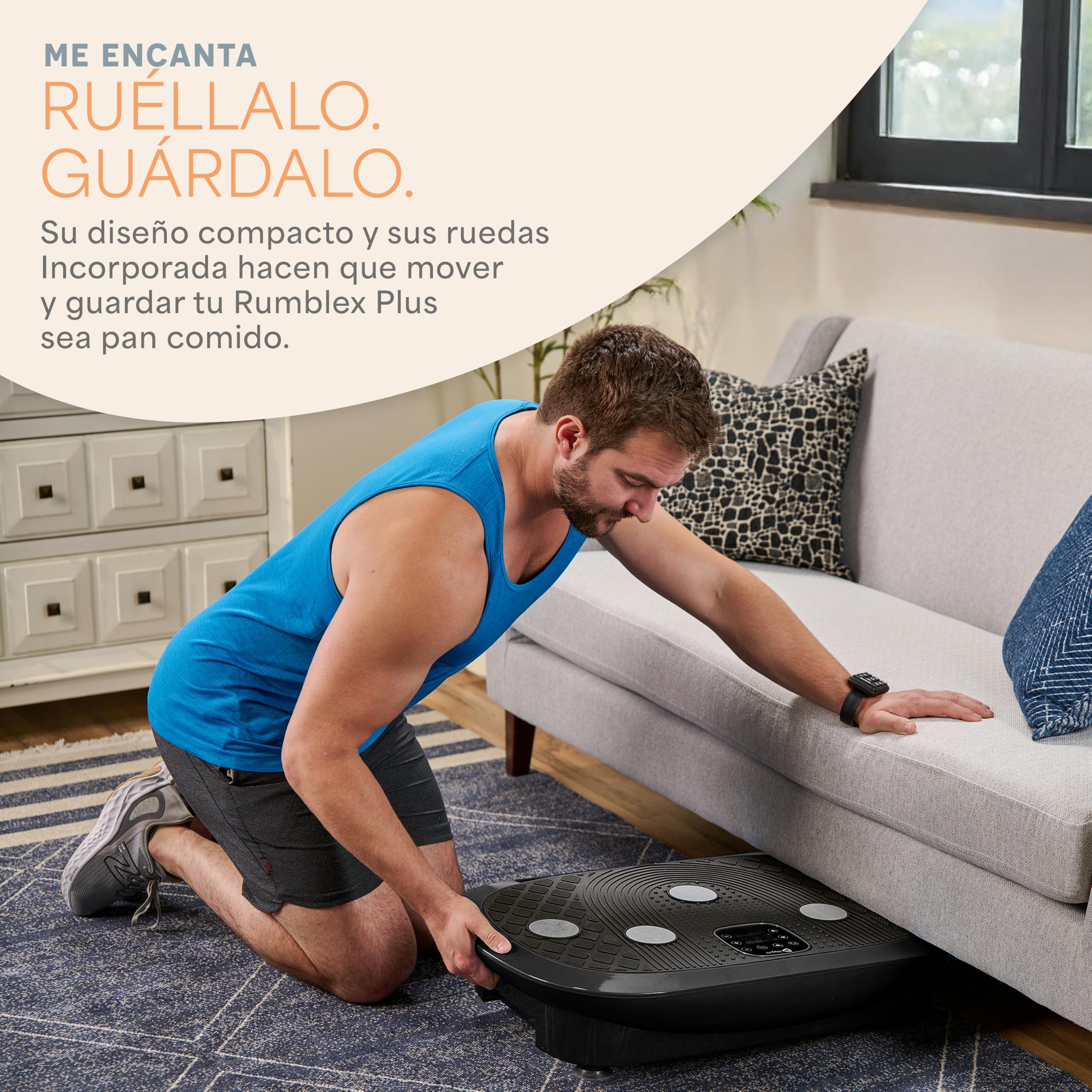 LifePro Plataforma vibratoria Rumblex Plus 4D para Uso doméstico, máquina de vibración Corporal Completa con Mando a Distancia, Pantalla LCD y Bandas de Resistencia