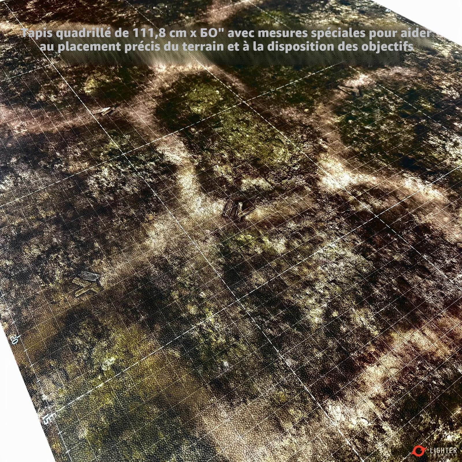 Tapis de Jeu 44 x 60 cm pour WHAoS, 112 x 152 cm, en Cuir synthétique, 1,1 mm d'épaisseur, Emballage en boîte(WHAoS - Blighted Gloommoor)