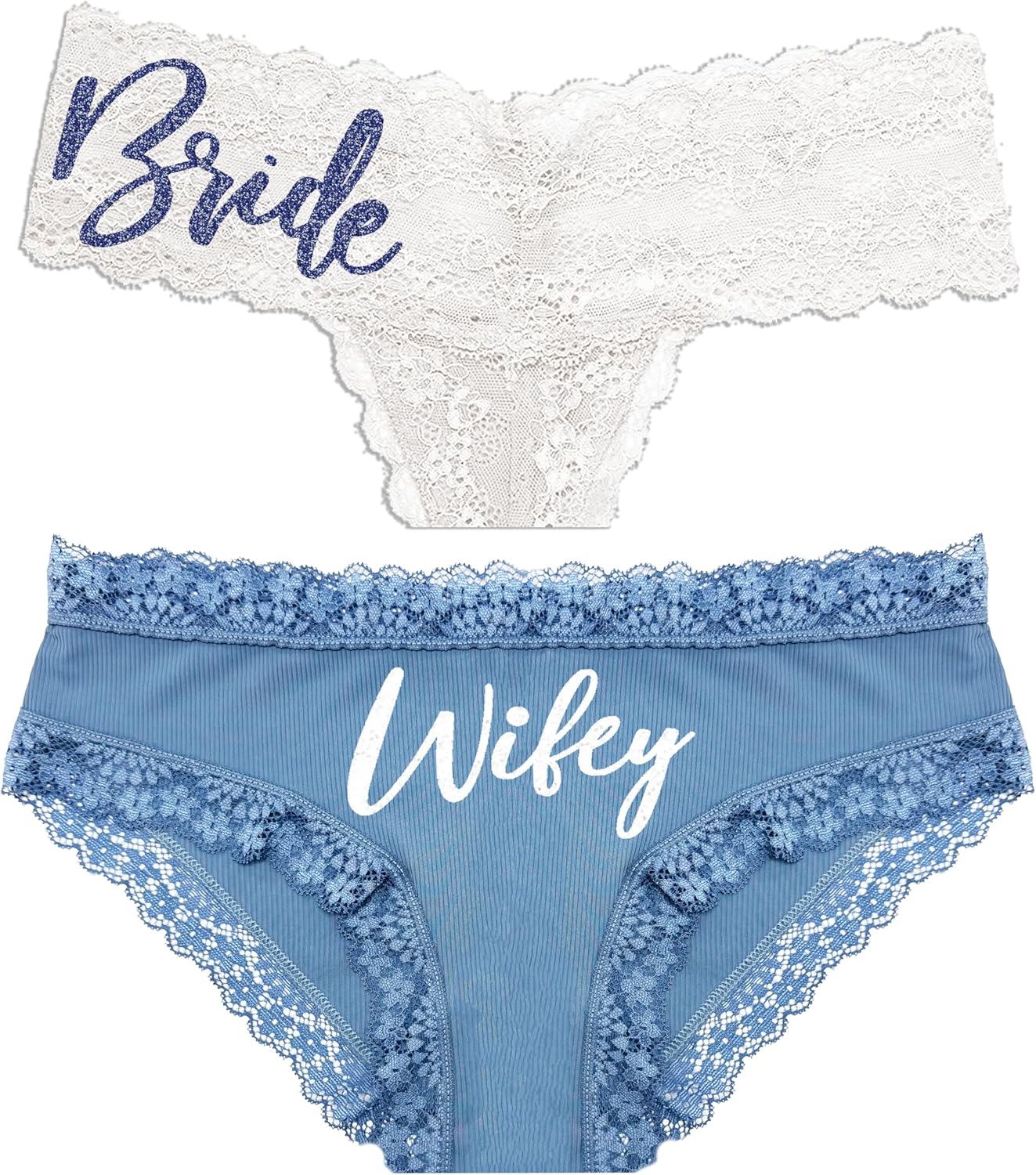 RhinestoneSash Bachelorette Party Supplies - Bridal Shower Gifts Lingerie - Wifey Panties for Bride
