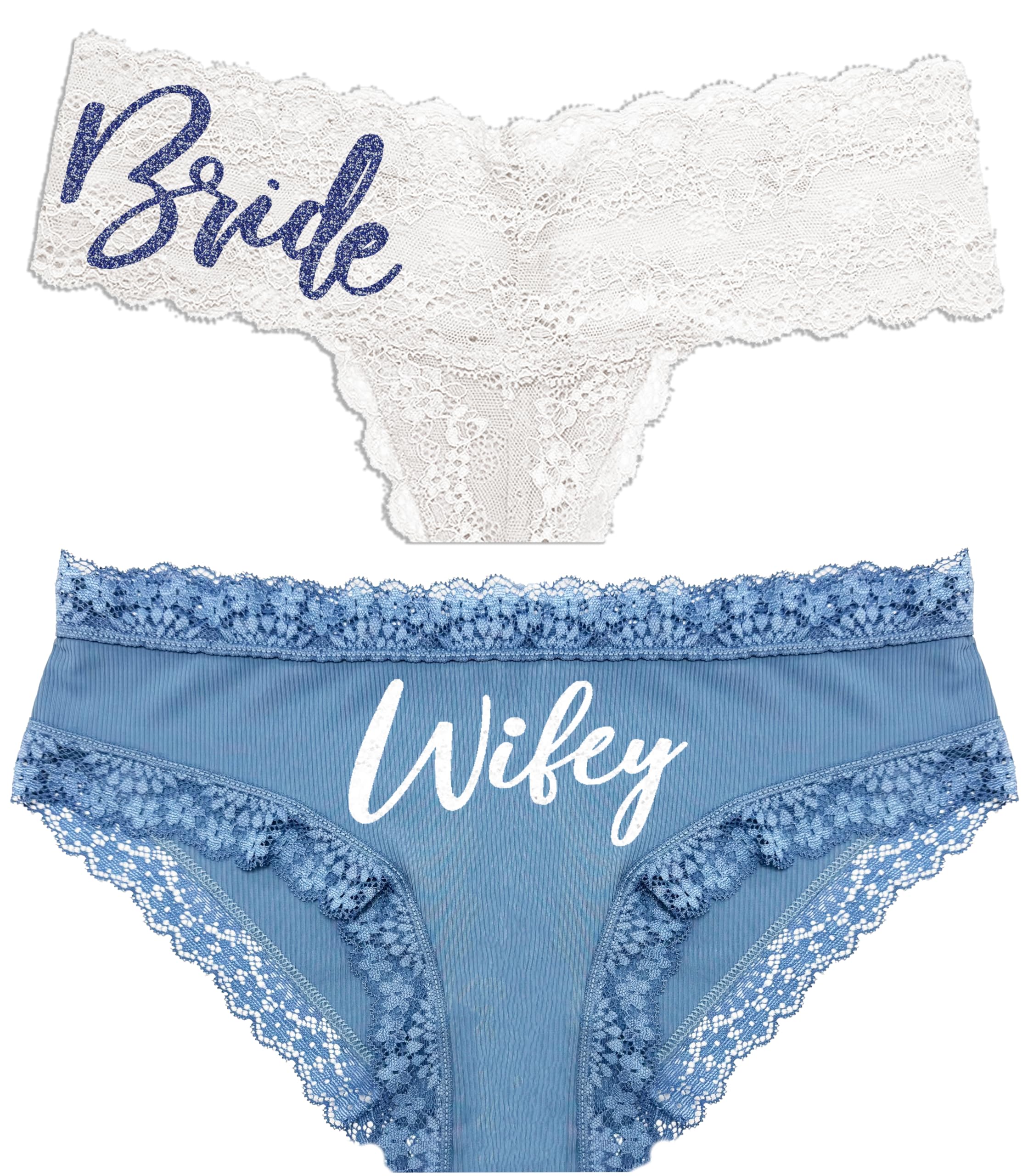 RhinestoneSash Bachelorette Party Supplies - Bridal Shower Gifts Lingerie - Wifey Panties for Bride