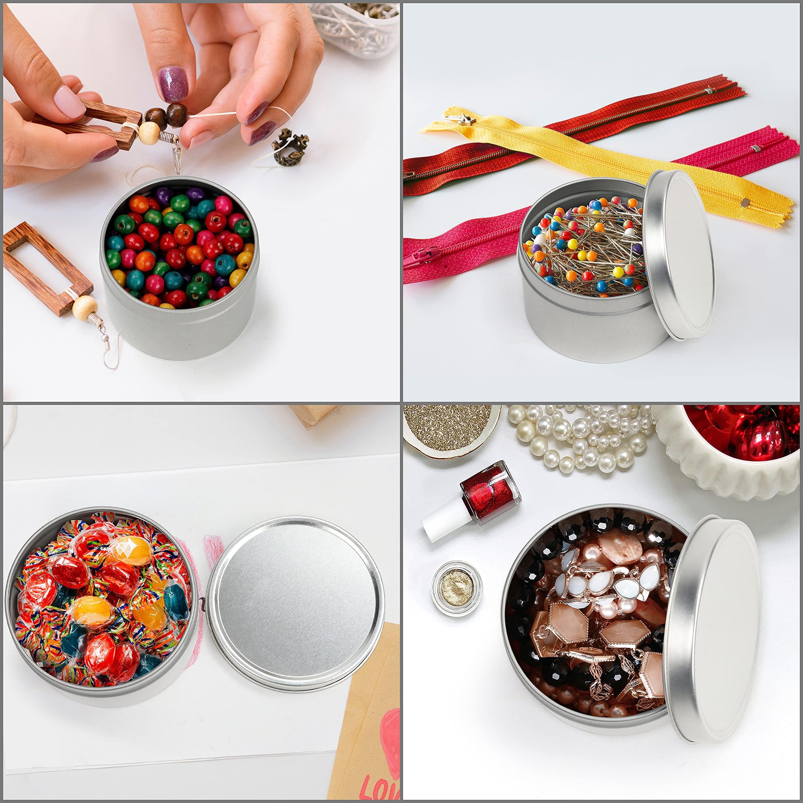 Lot De 9 Boîtes En Métal Pour Bougies - 227 G - Mini Boîte À