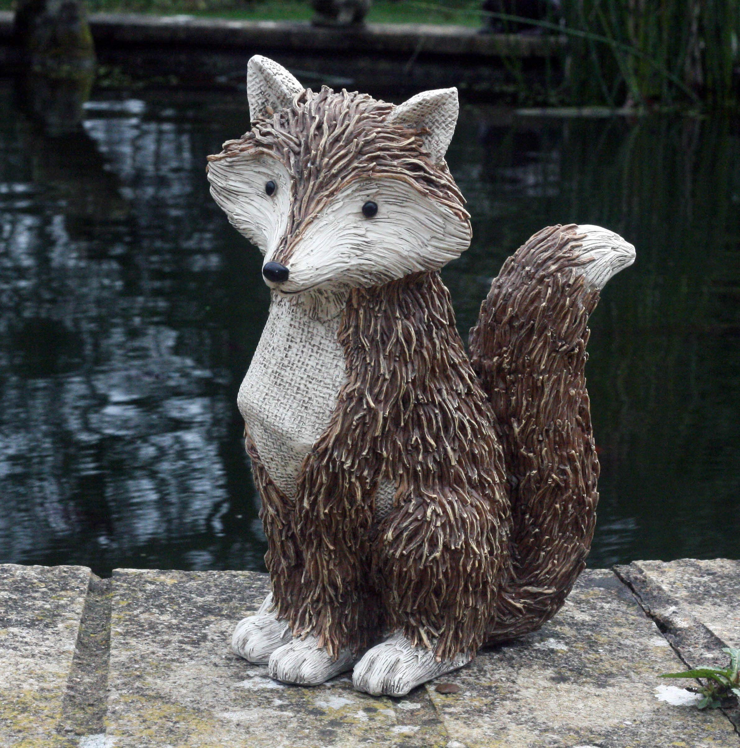 Décoration de jardin en résine Freddy le renard debout 25 cm