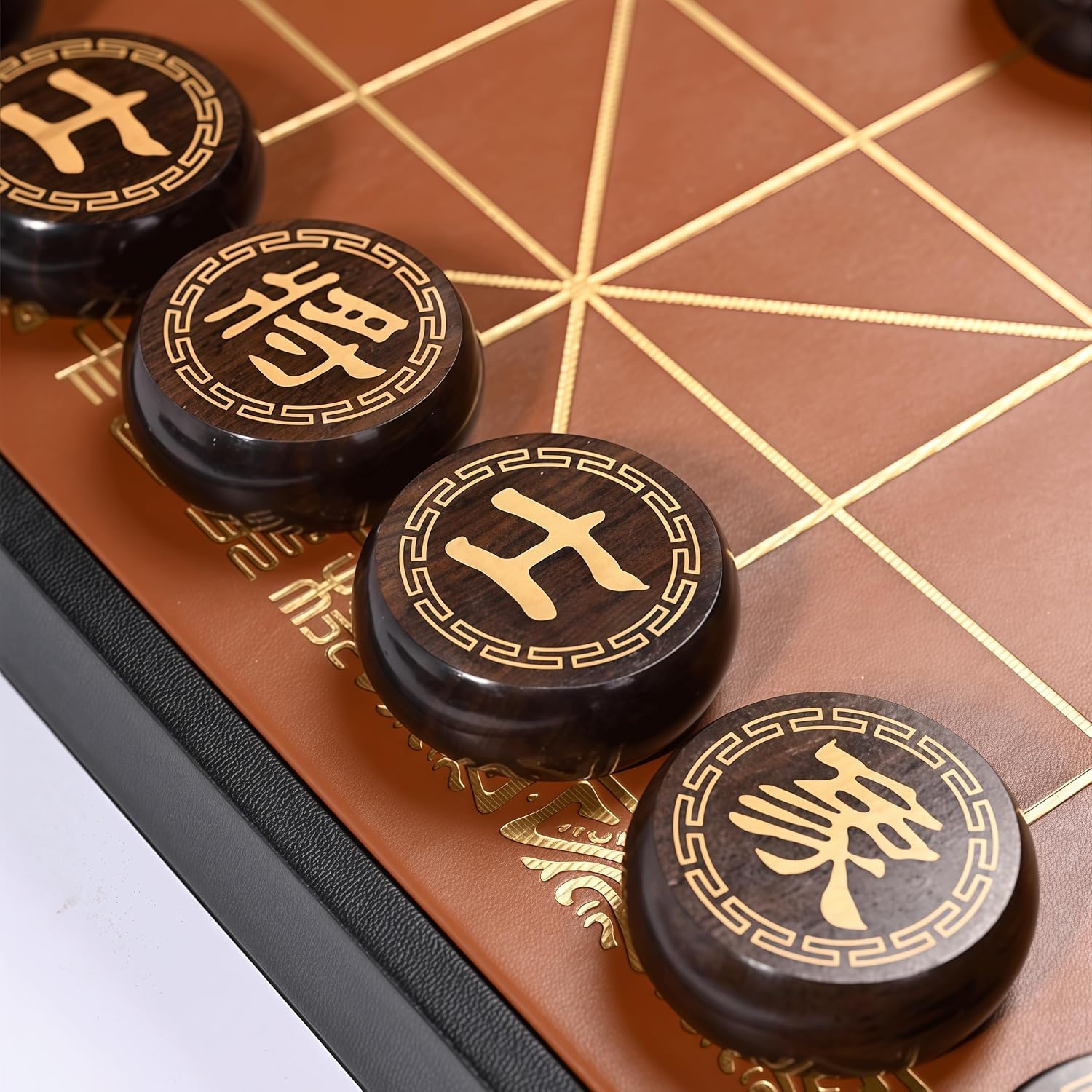 Natural Wood Chinese Chess, Xiangqi Gift Set - Travel Games Sets with Board Games Gift, Xiang Qi Game & Pieces, Chinese Decor & Gifts, Chinese New Year Decor (Small)
