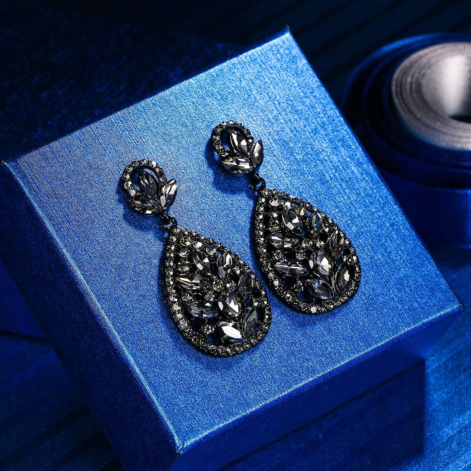 EleQueen Women's Wedding Bridal Austrian Crystal Bohemia Teardrop Chandelier Dangle Earrings - Image 7