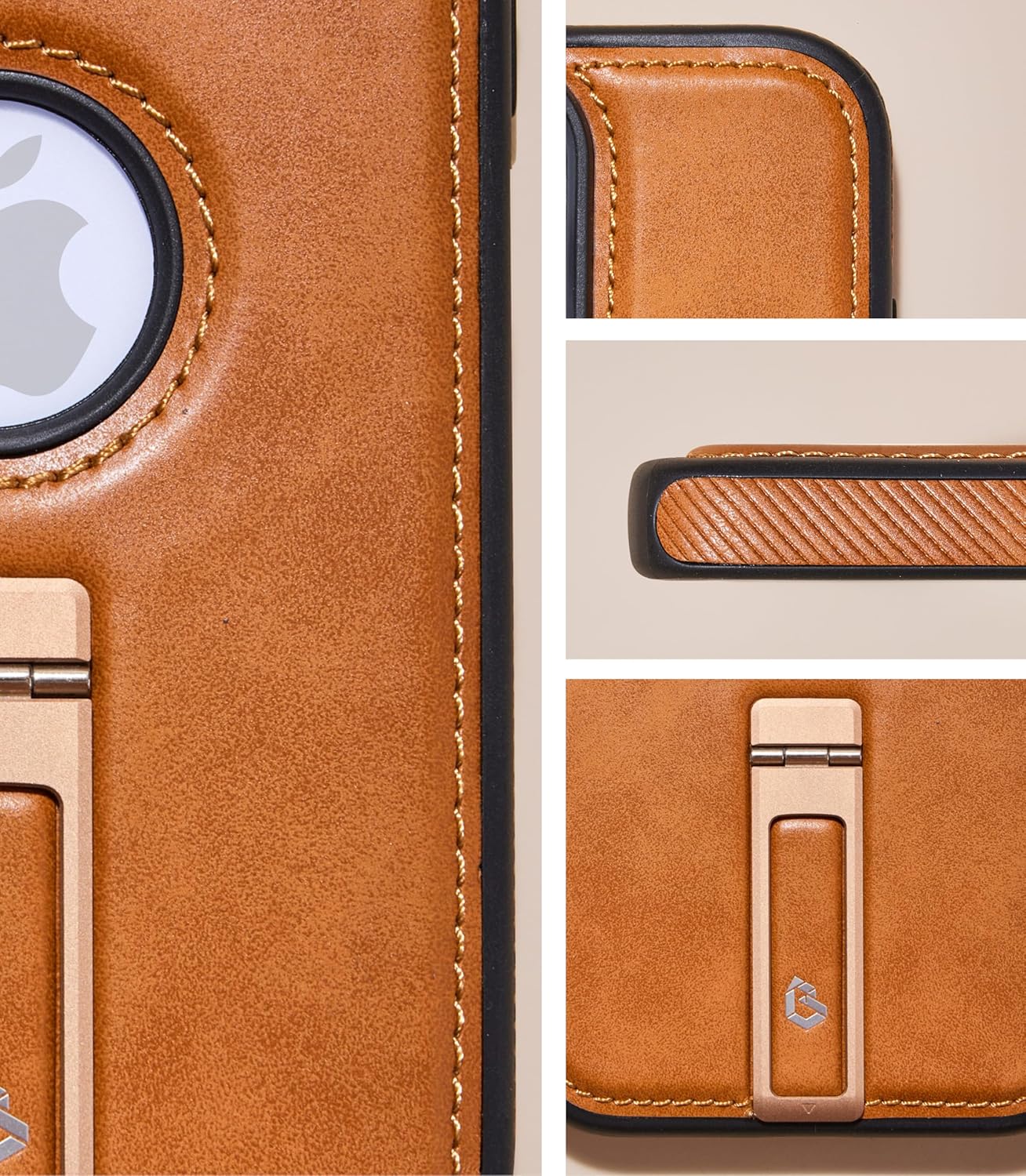 for iPhone 16 Pro Max Case Leather with Stand, Strong Magnetic Fits for MagSafe (Brown, iPhone 16 Pro Max) - Image 2