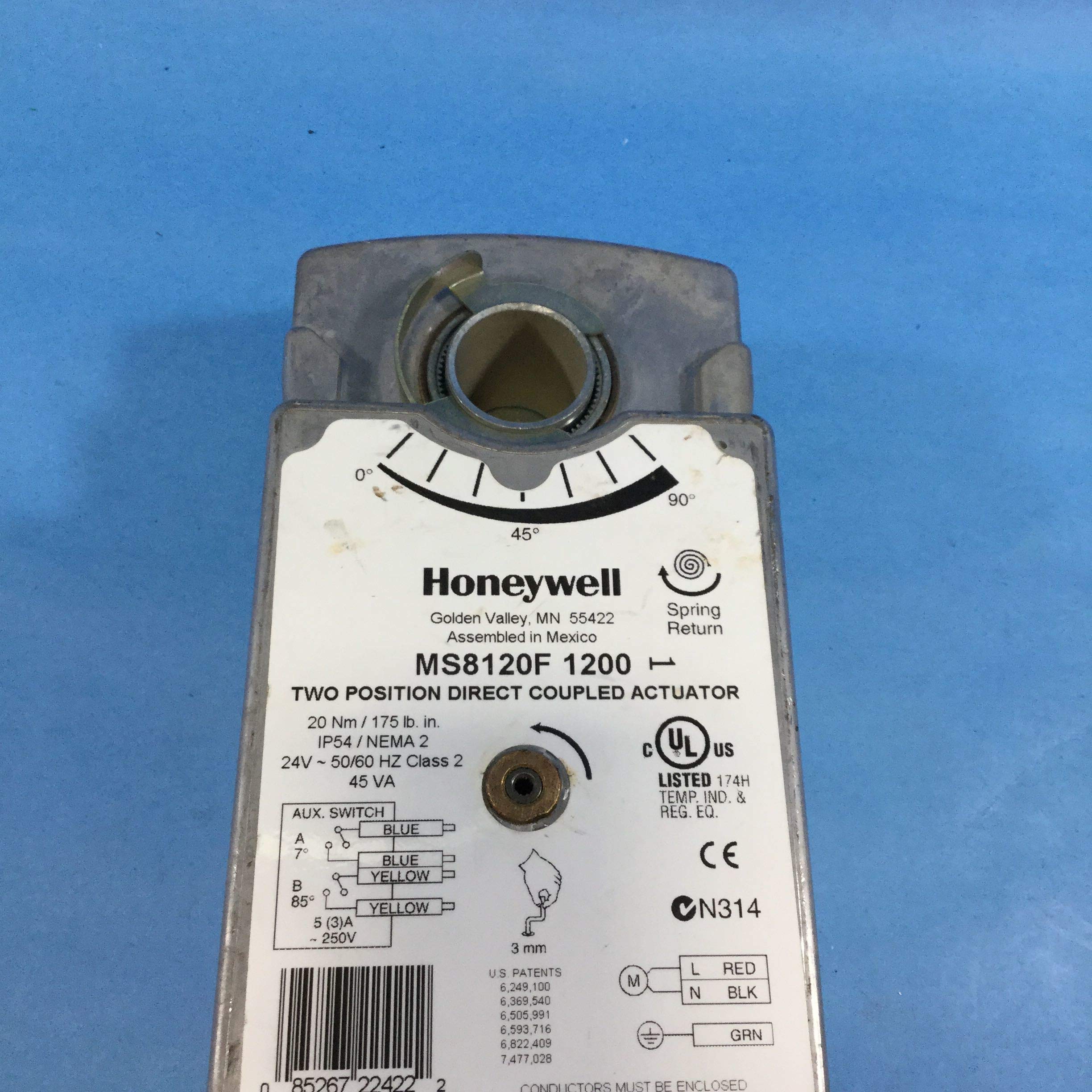 Honeywell, Inc. MN7505A2001 NSR, Modulating/Floating, 24Vac/Dc, 44In Lb