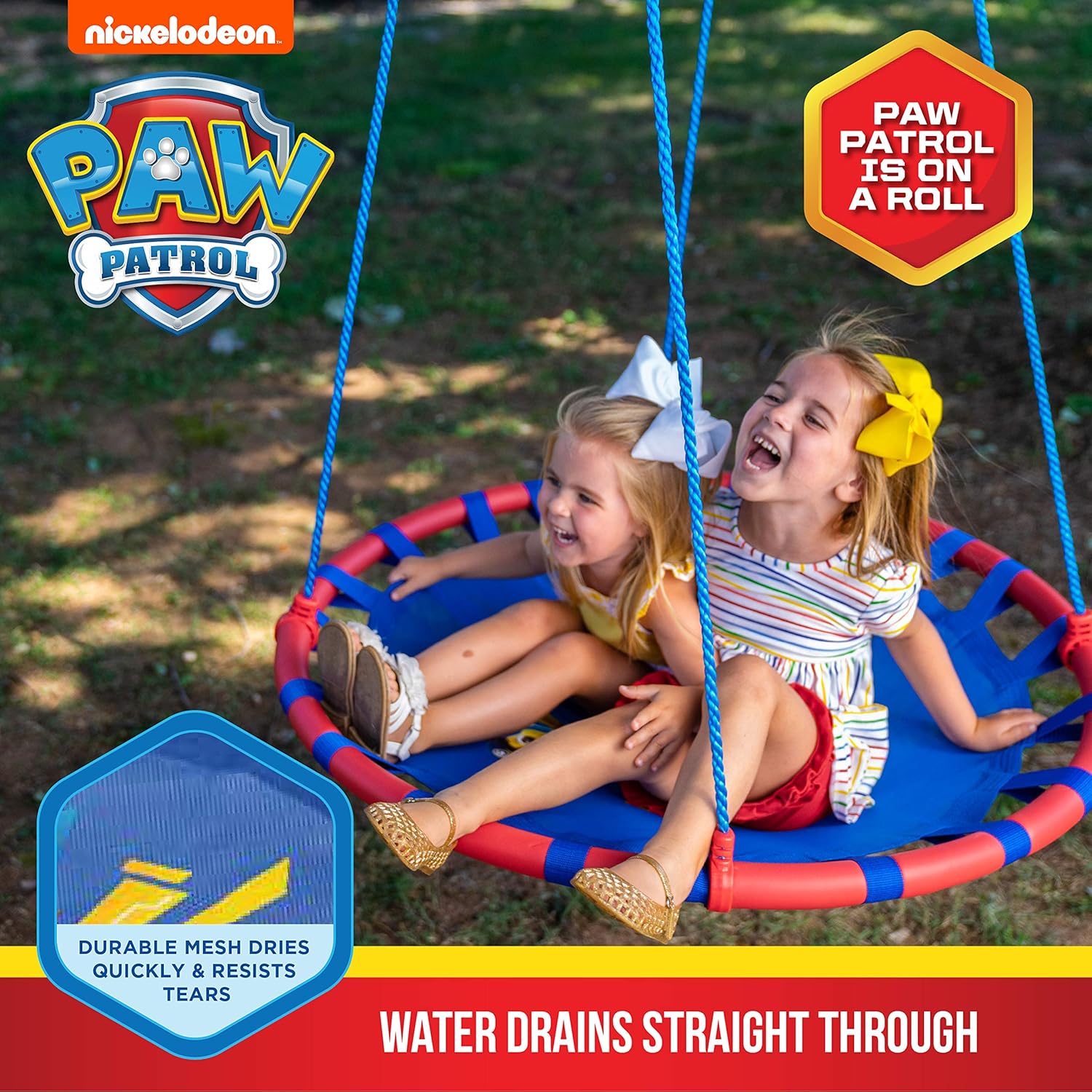 Swurfer Paw Patrol Tree Swing, Saucer Swing - Swing Sets for Backyard,Outdoor Swing for Kids