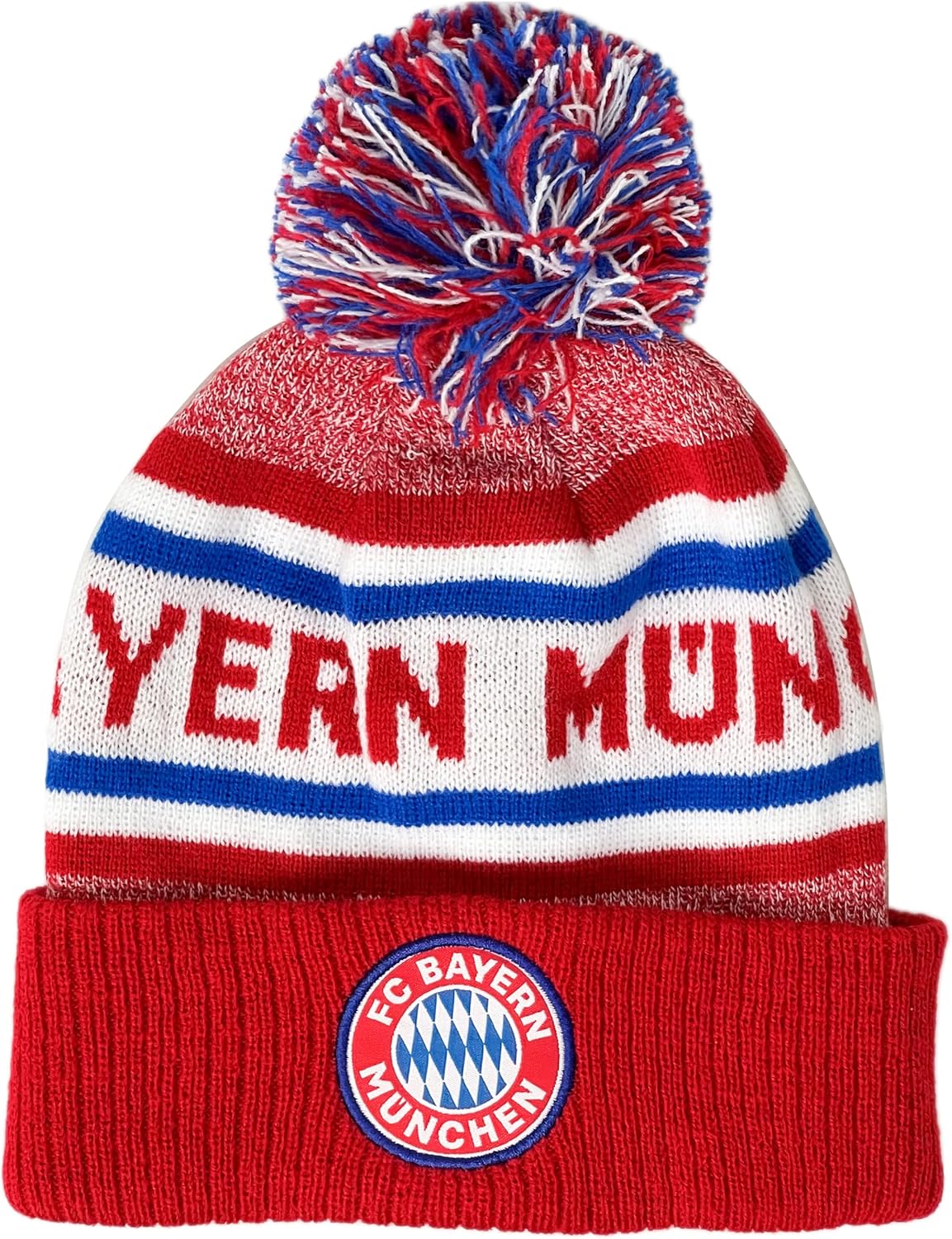 Bayern Munich Knit Beanie Winter Hat, Bayern Soccer Skull Cap Beanie Red - Image 2