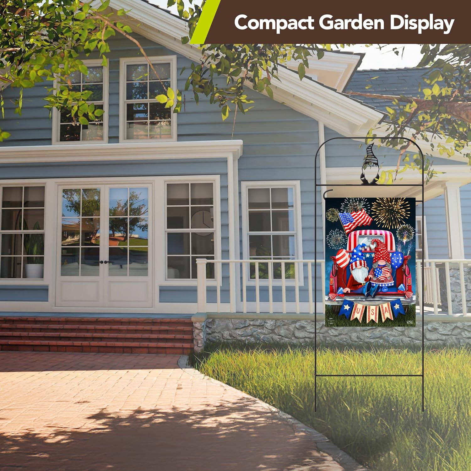 Briarwood Lane Wrought Iron Gnome Garden Flag Arbor