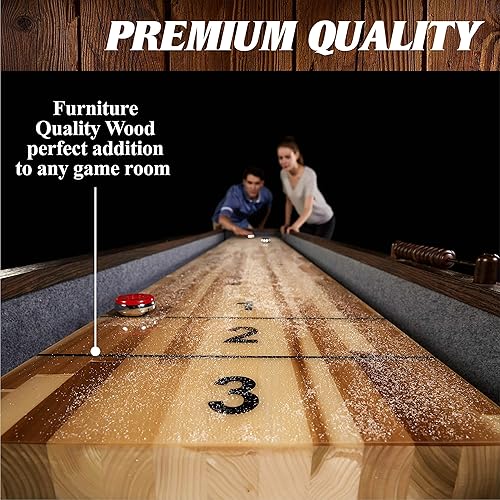 Barrington Shuffleboard Múltiples estilos, colección clásica de juegos de arcade, diseños duraderos y elegantes con bolas de juego, perfecto para