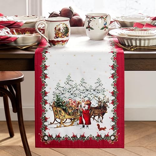 Elrene Home Fashions Villeroy & Boch Toy Fantasy Holiday - Camino de mesa diseñado para fiestas, 13 x 70 pulgadas, multicolor disponible en Yaxa Colombia