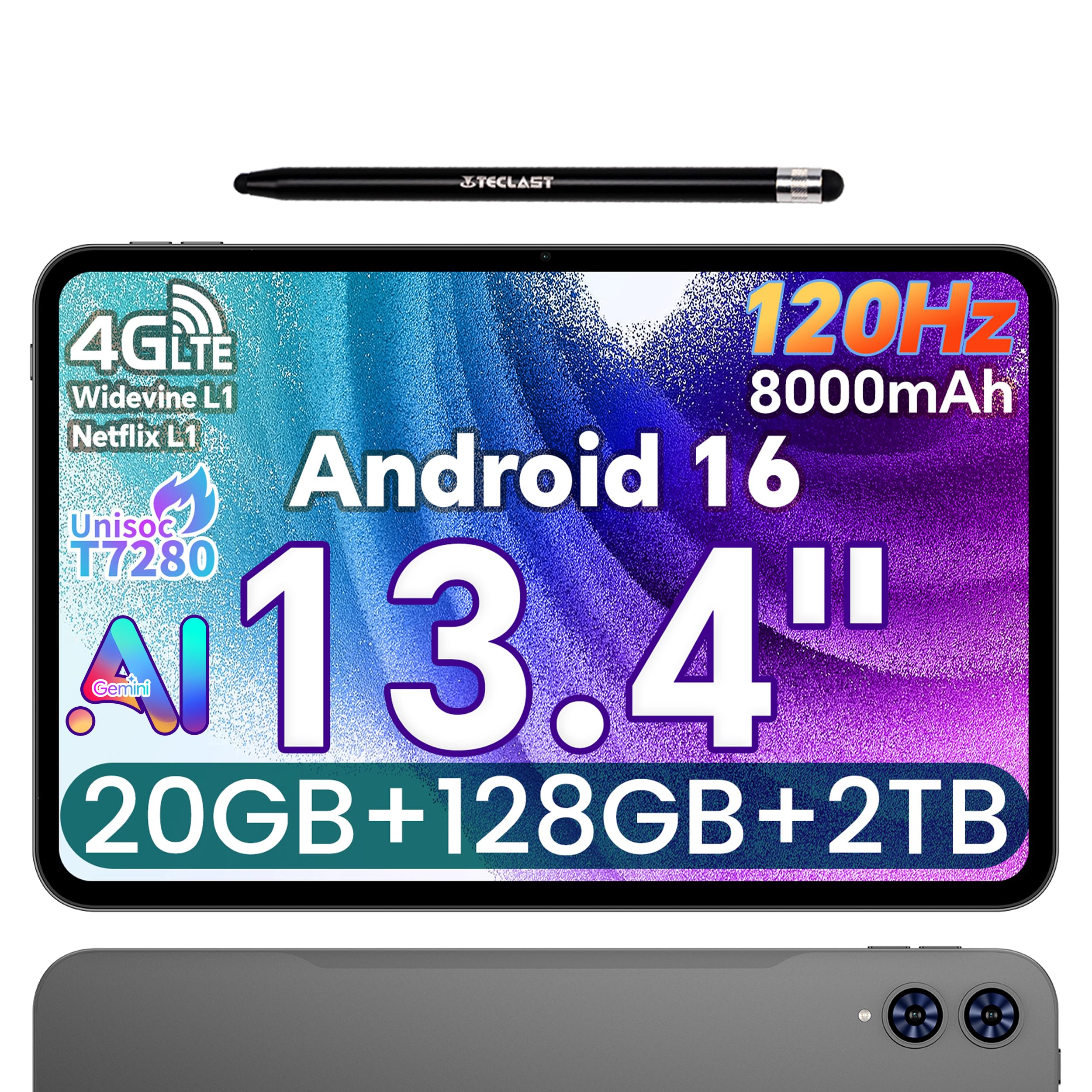 Amazon.co.jp: TECLAST T65 タブレット 13インチ 120Hz 大画面 Android