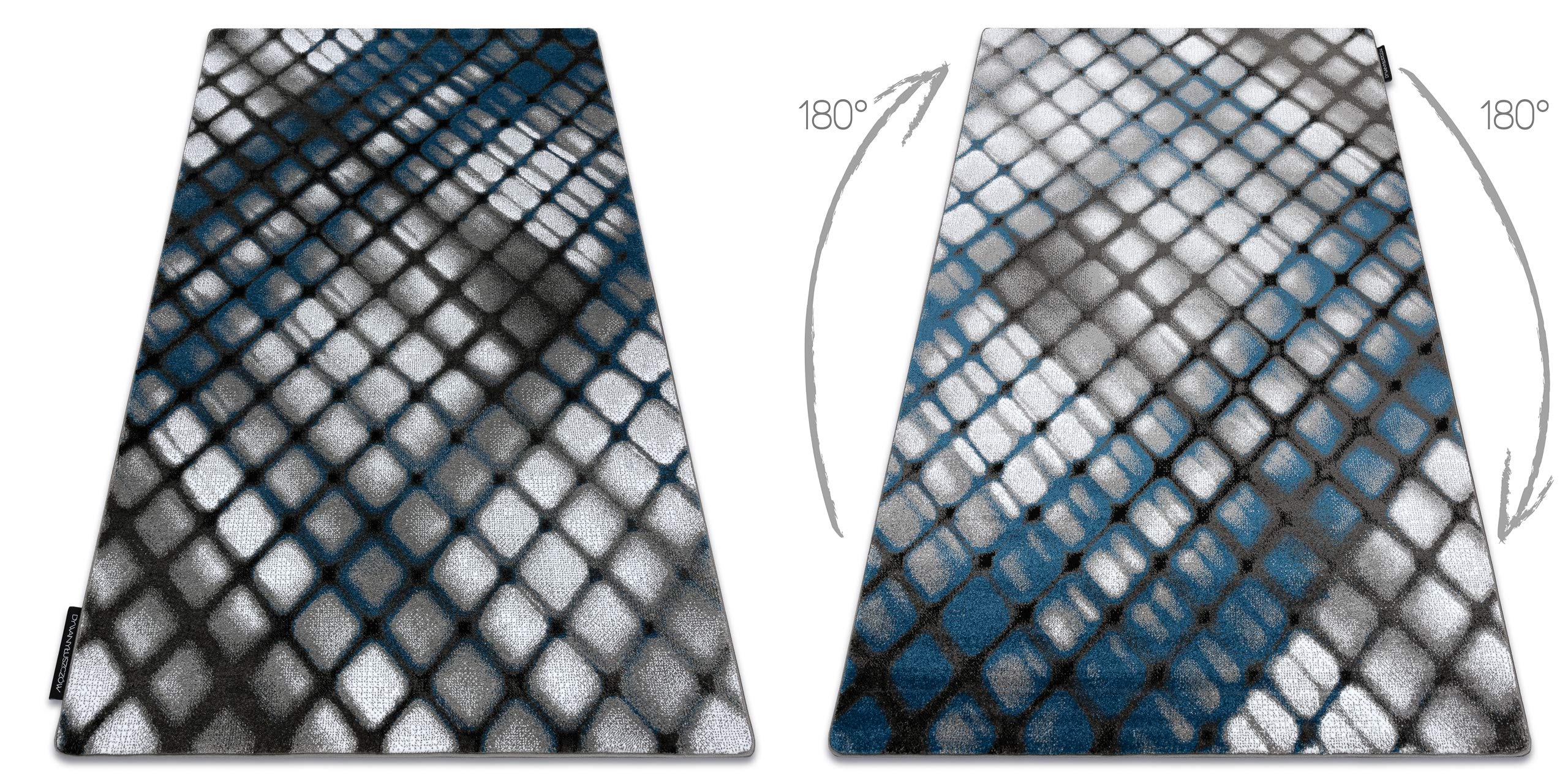Dywan INTERO Reflex 3D kratka niebieska 160 x 220 cm niebieski