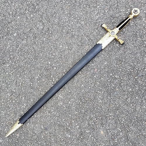 Miniatura 6 de Espada medieval de acero inoxidable con estrella de David para cosplay, colección, 33.1 pulgadas