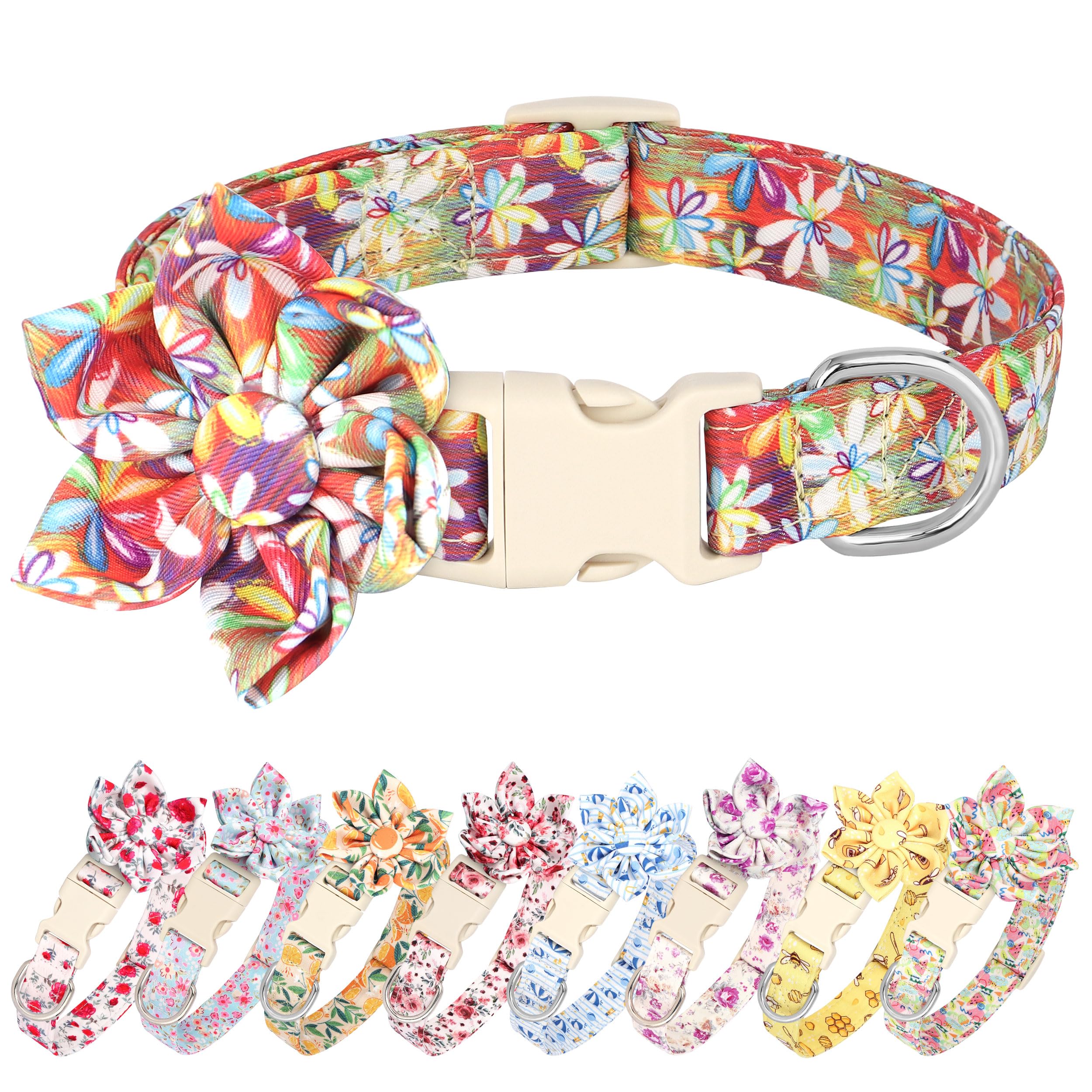 Collier léger et doux pour chiens sensibles taille L fleur