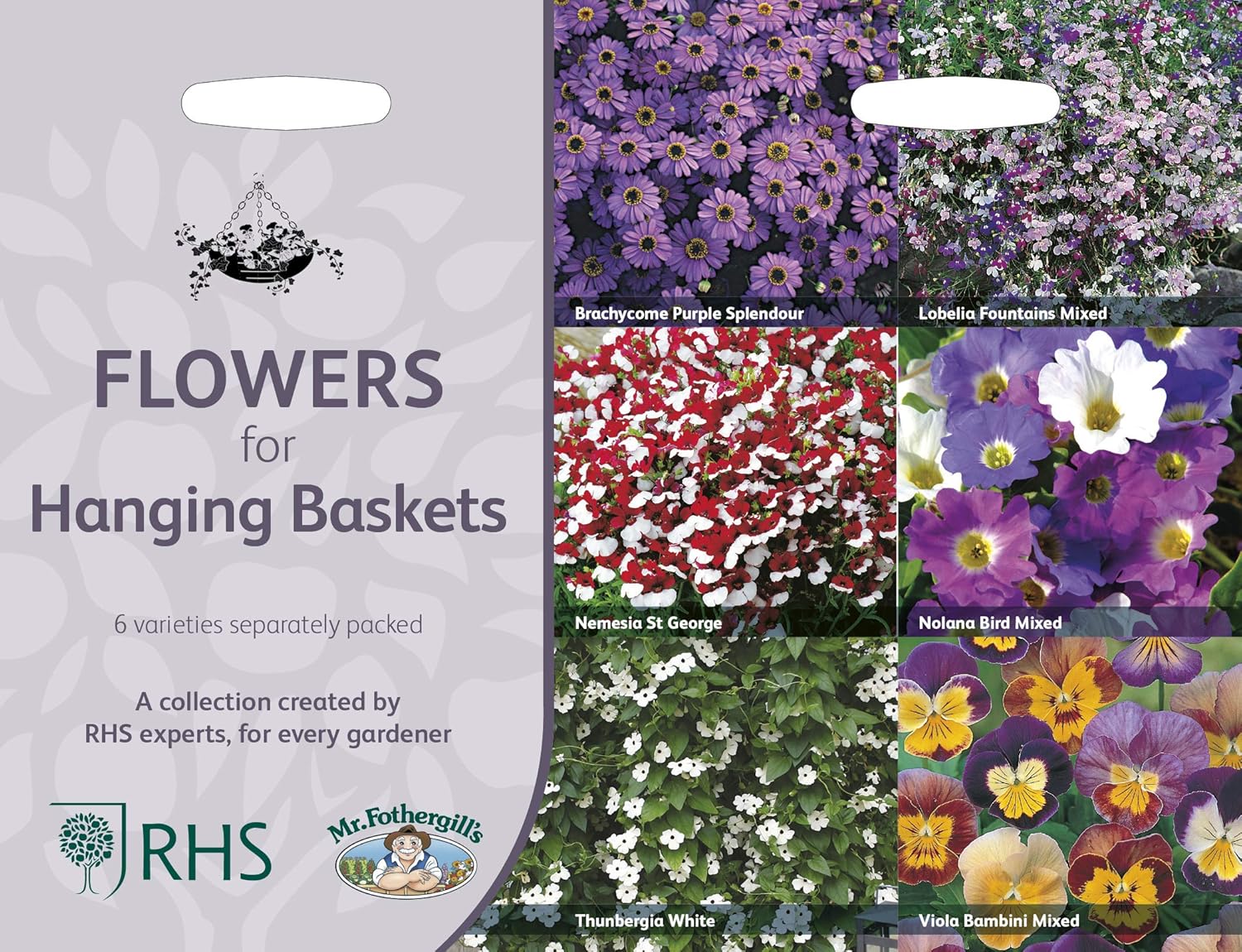 Mr Fothergills RHS Flowers for Hanging Baskets Collection Seeds