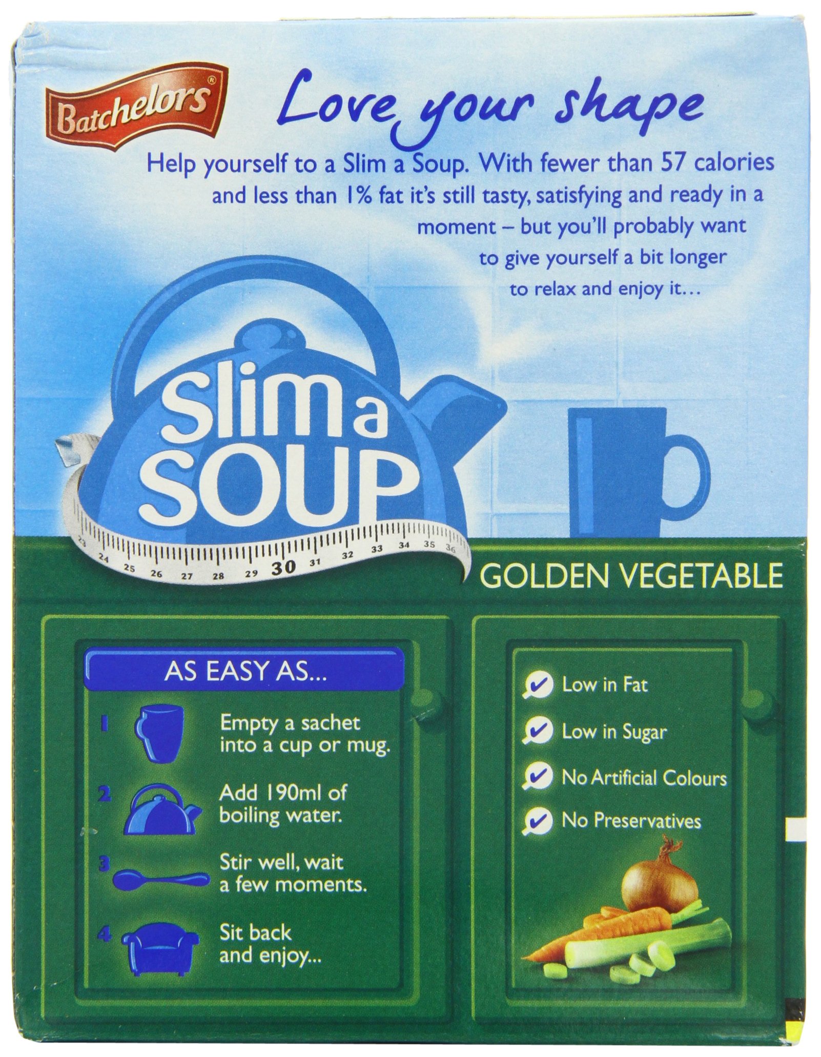 Batchelors Golden Vegetal Slim a sopa (paquete de 9)