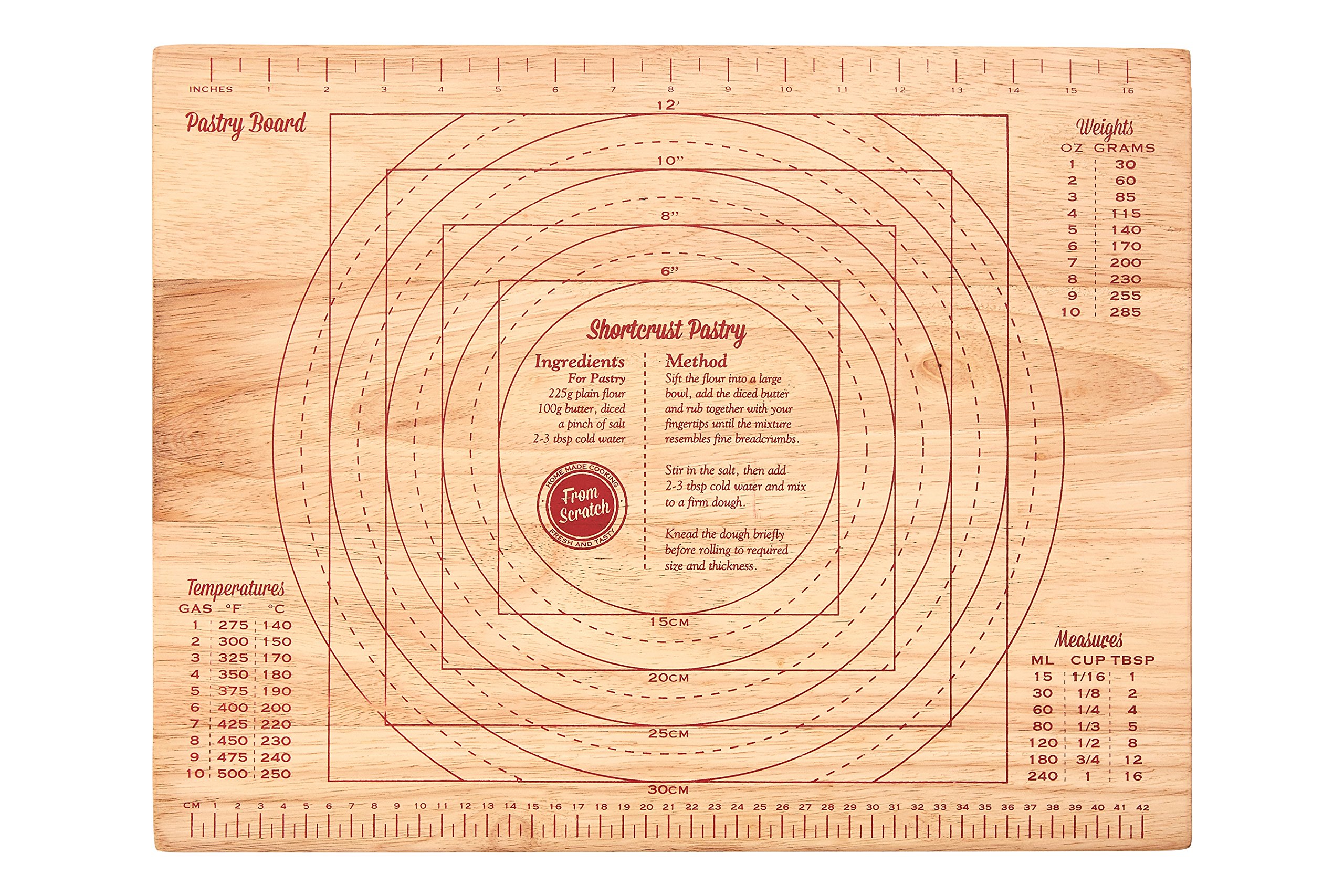 Premier Housewares From Scratch Pastry Board Environmentally Friendly Rubberwood
