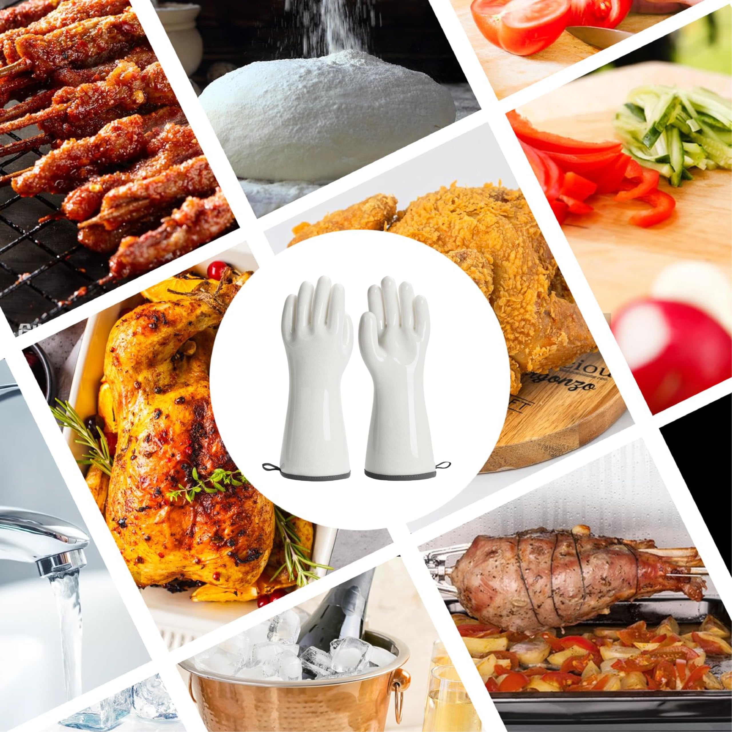 Guanti in silicone resistenti al calore guanti da forno guanti da barbecue DPI riutilizzabili guanti per la pulizia dei piatti Guanti impermeabili foderati in cotone guanti da cucina per