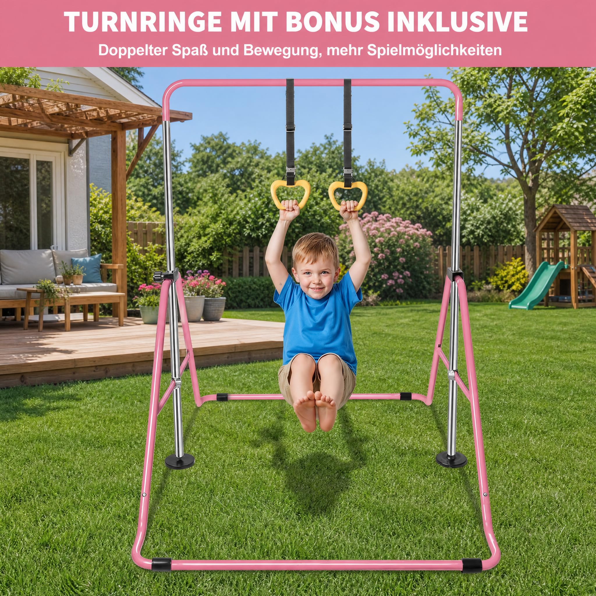 Zusammenklappbare Teleskop-Gymnastikstange für Kinder, höhenverstellbar, horizontale Stange, Fitness, Kletterturm, Heim-Fitness-Studio für Kinder/Kinder