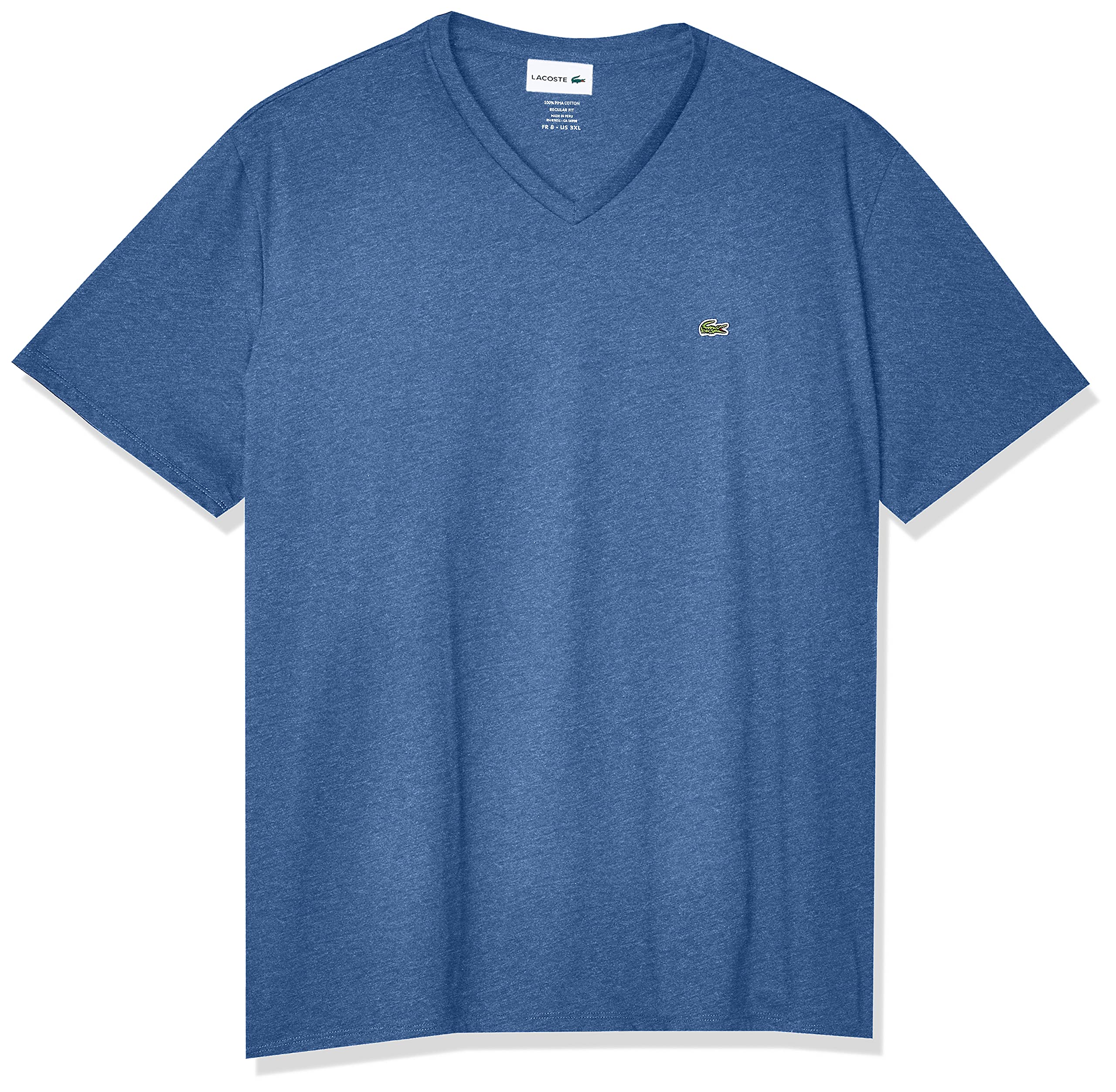 Lacoste Men's Legacy Short Sleeve V-Neck Pima Cotton Jersey T-Shirt