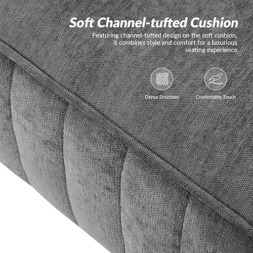 Miniatura 4 de EcoHarbor - Banco otomano de terciopelo para dormitorio, banco tapizado en el extremo de la cama con patas doradas, taburete reposapiés para sala,