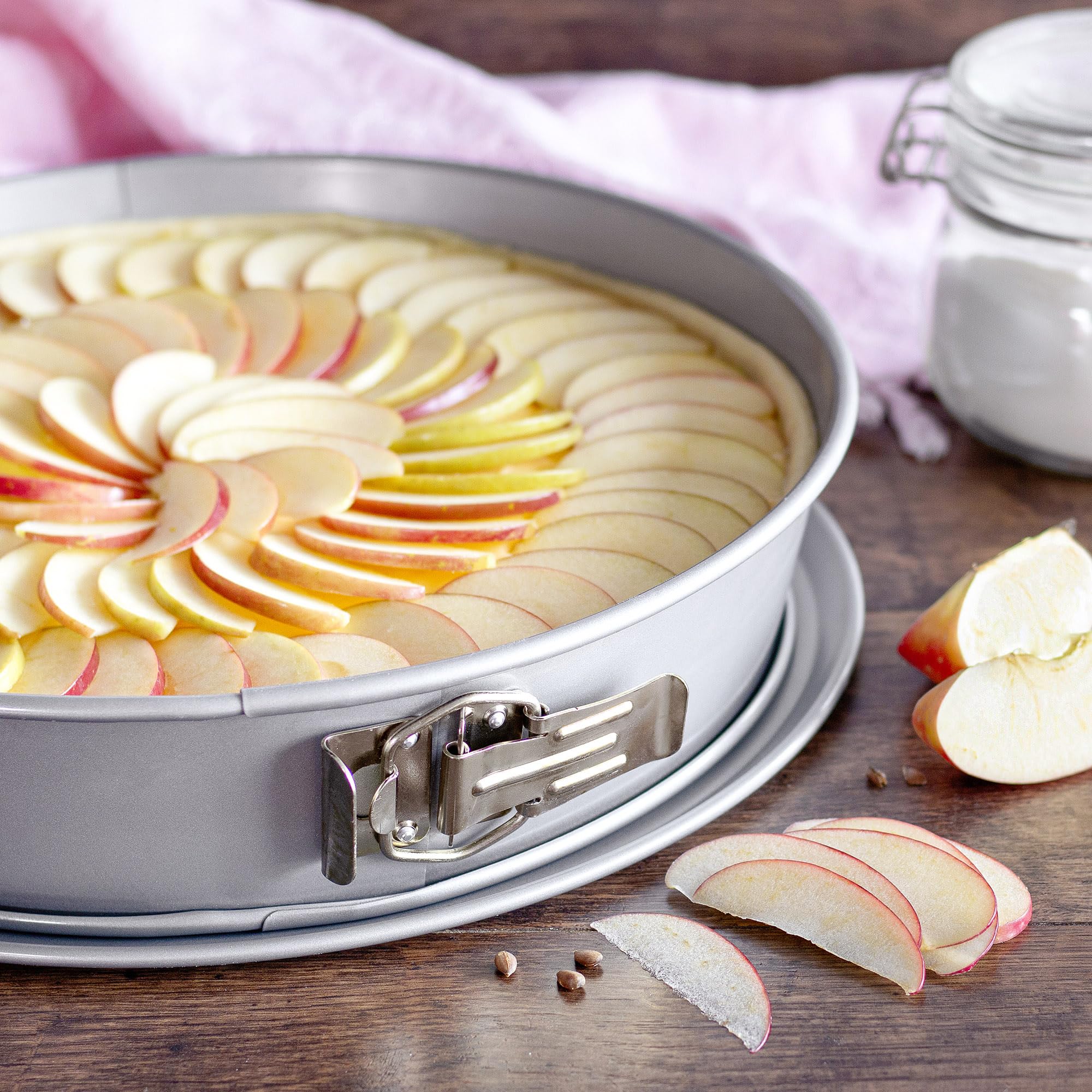 Städter We Love Baking Spring Forma Oblicuo 32 cm, Metal, Plata, diámetro 32/29 cm/H 7 cm