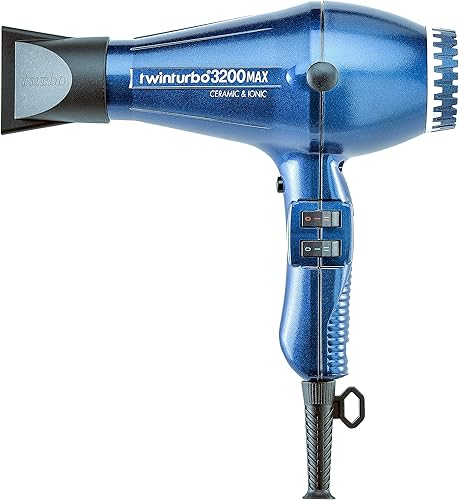 Miniatura 5 de Turbo Power Twin Turbo 3200 MAX - Secador de pelo negro iónico y cerámica y difusor de malla metálica M Hair Designs (paquete de 2 artículos)
